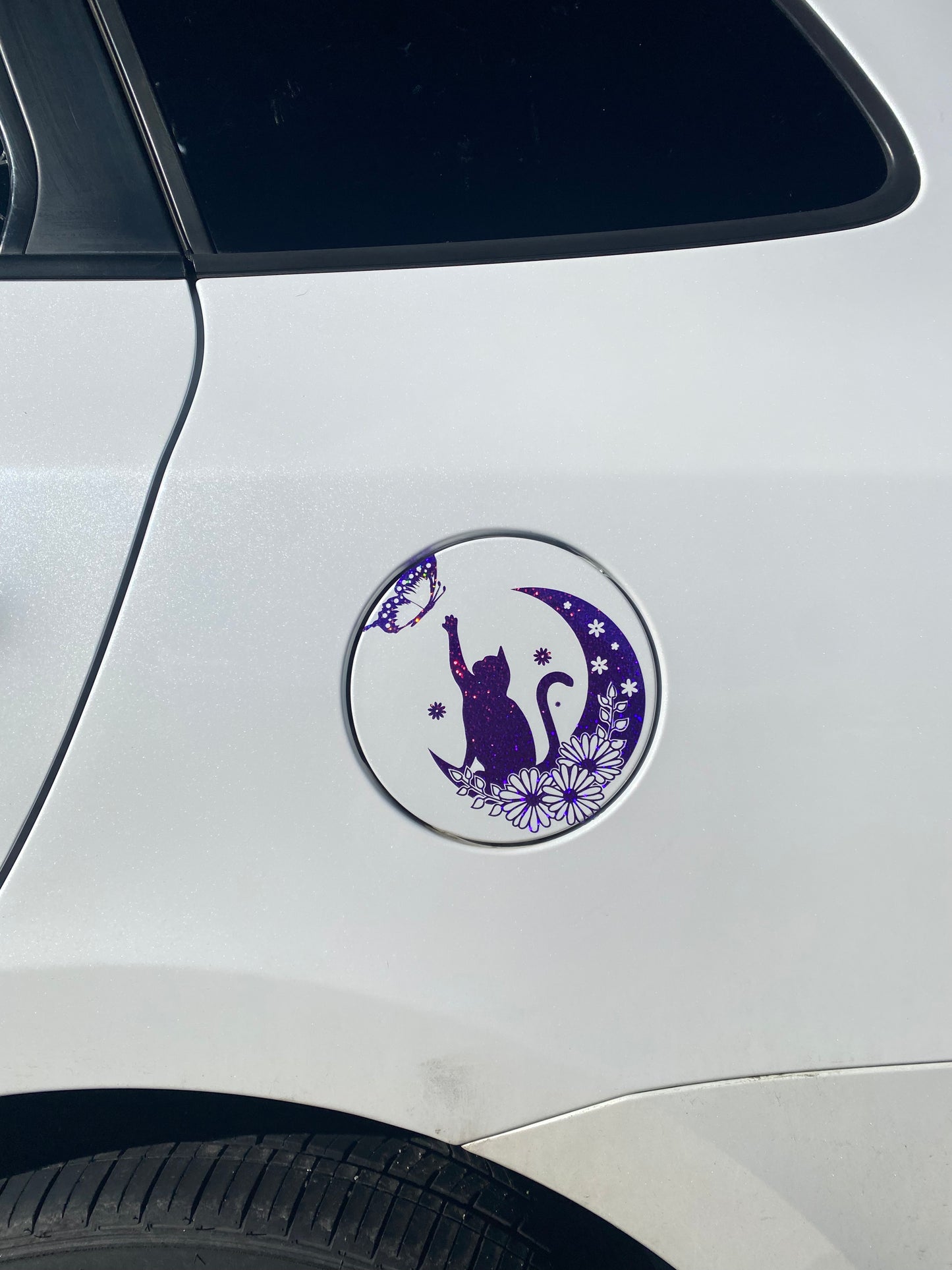 Cat on Moon Car Decal