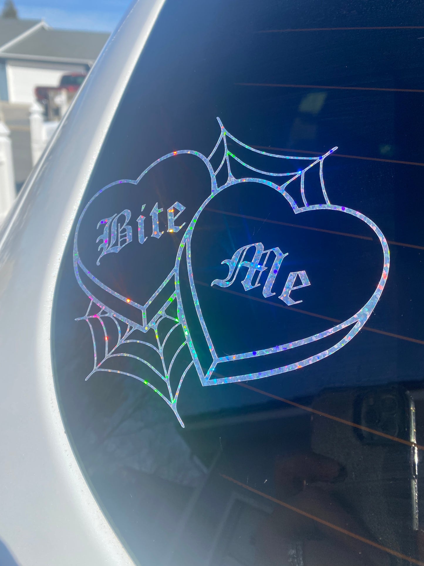 Bite Me Candy Hearts Car Decal