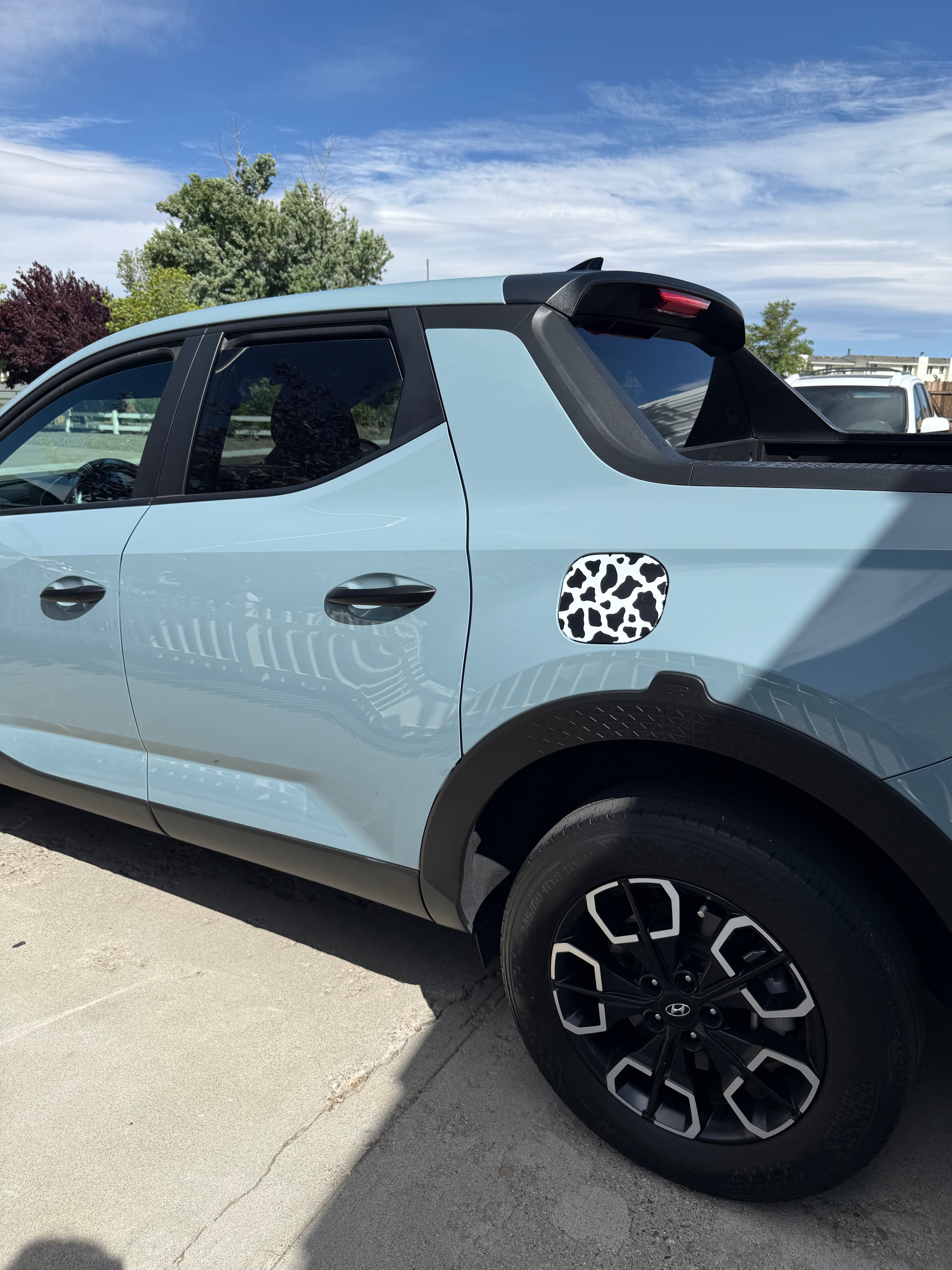 Cow Print Gas Tank Door Car Decal