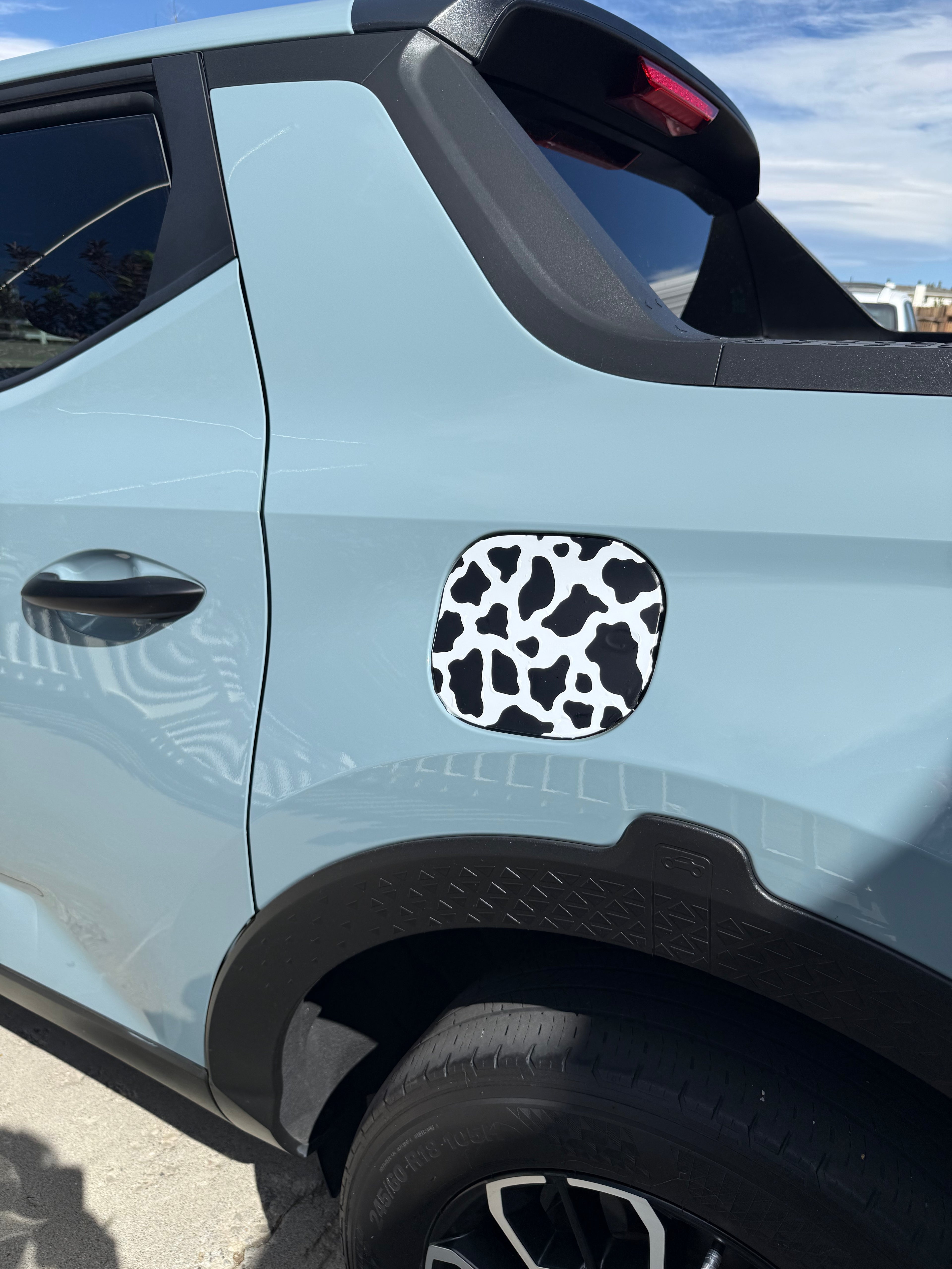 Cow Print Gas Tank Door Car Decal