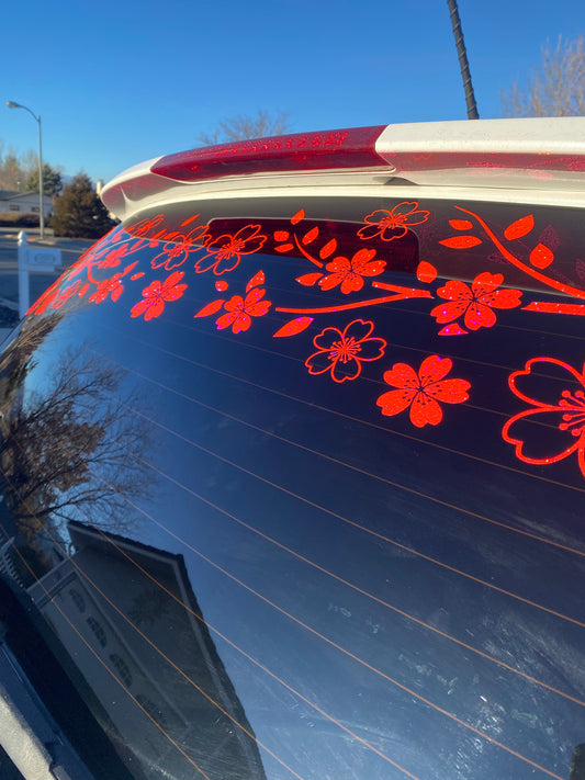 Cherry Blossom Car Decal Windshield Banner