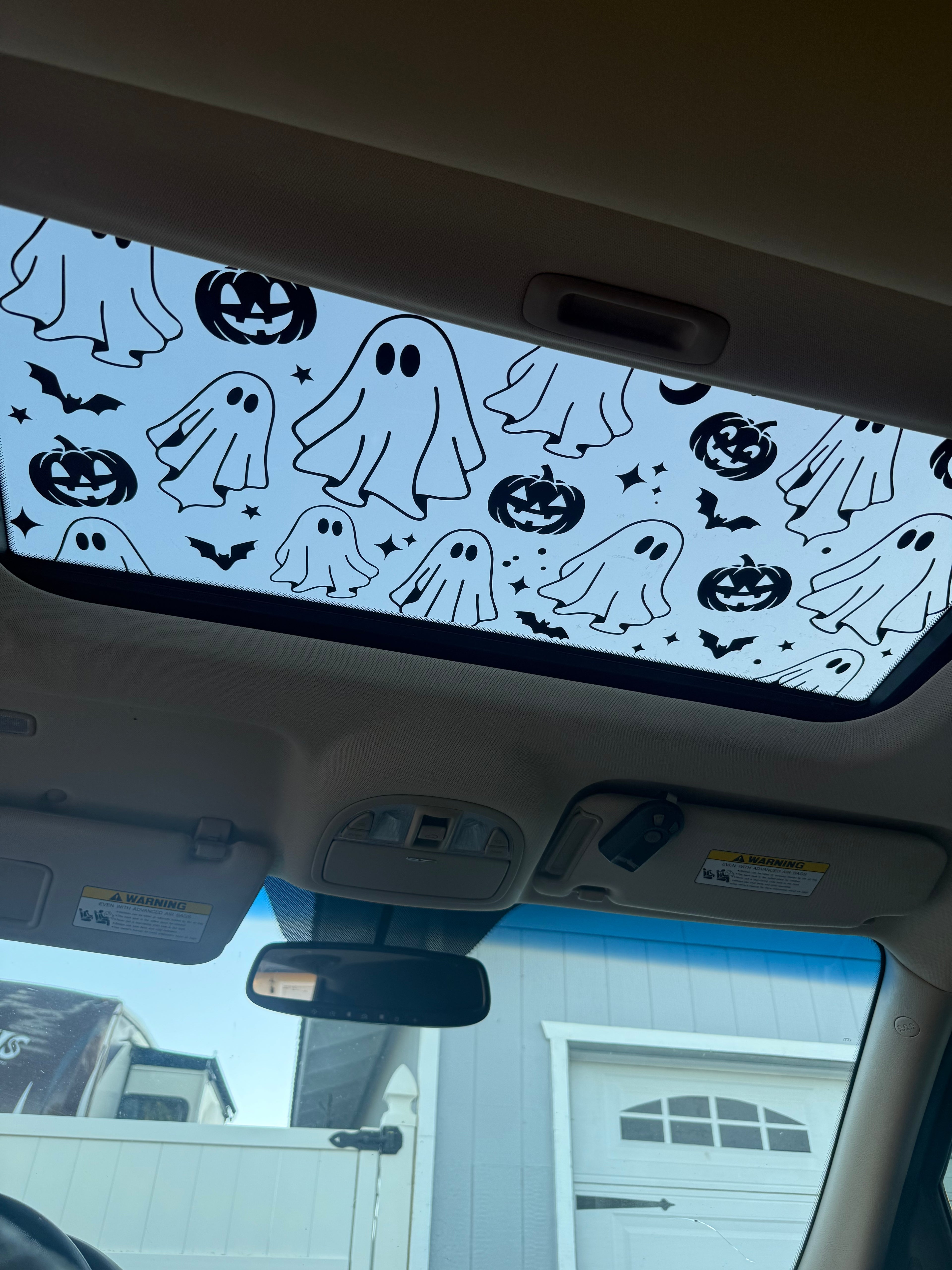 Ghosts and Pumpkins Sun Roof Car Decal