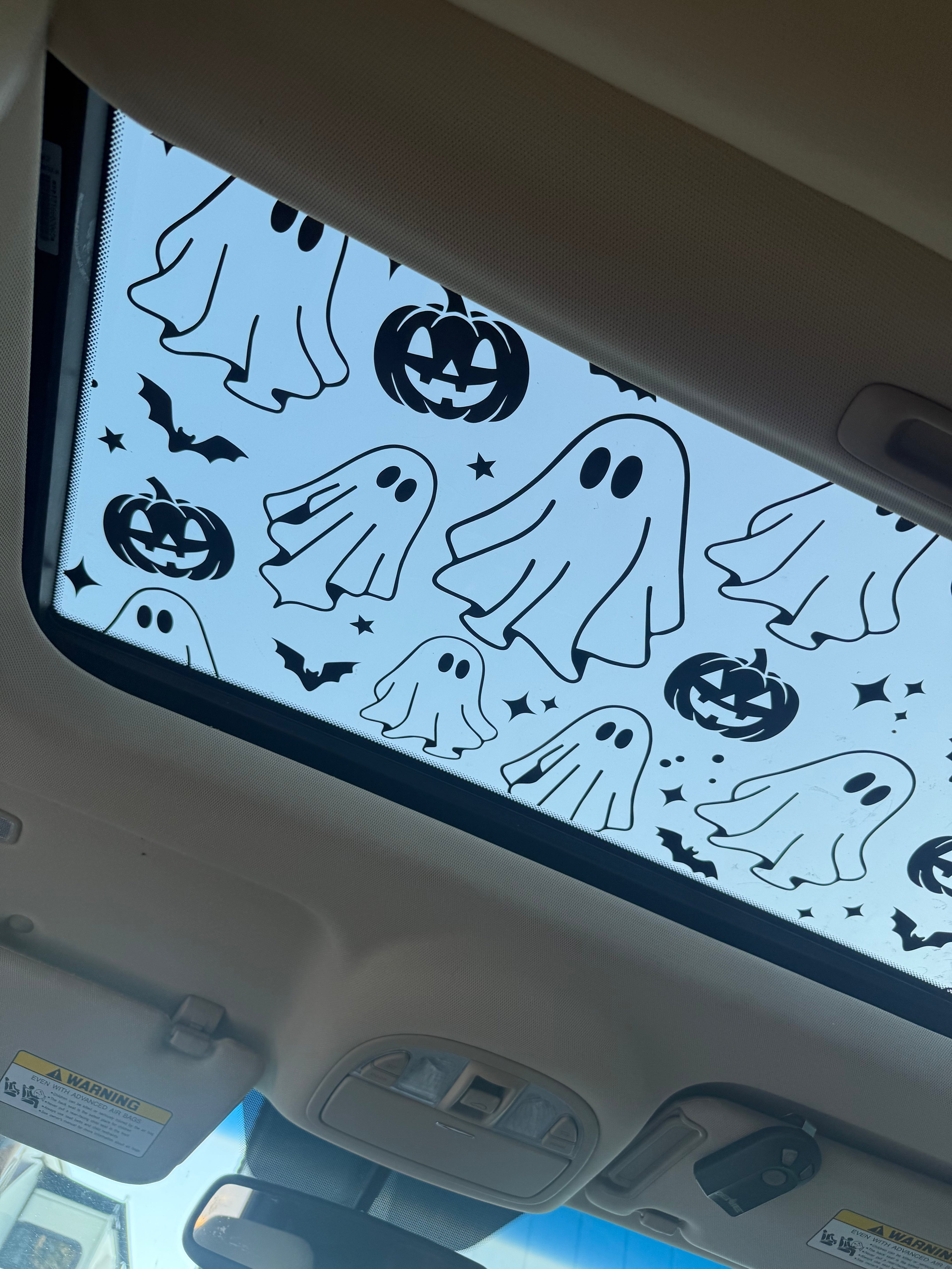 Ghosts and Pumpkins Sun Roof Car Decal