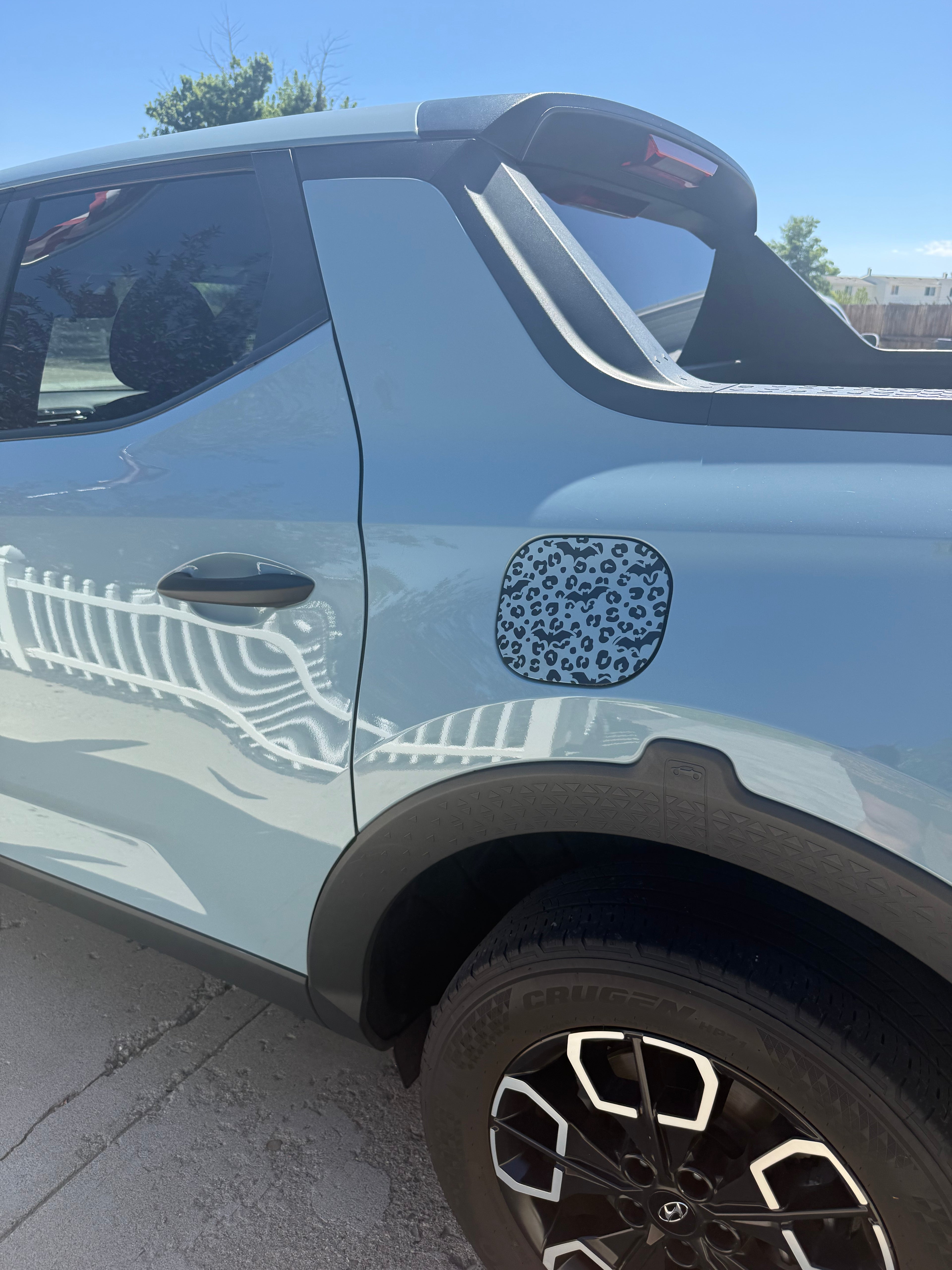 Leopard Print And Bats Gas Tank Door Car Decal