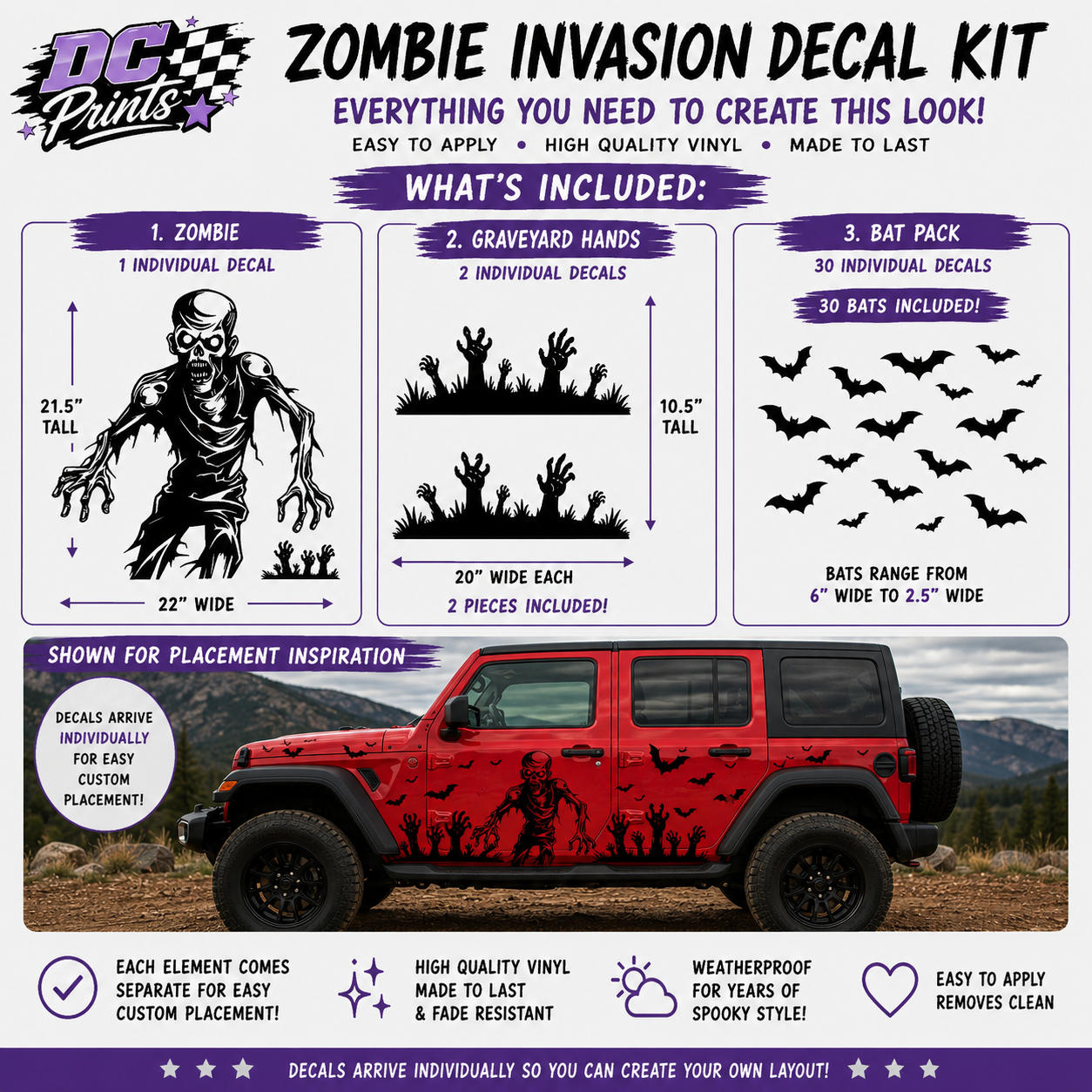 Zombie Outbreak Car Decal Kit
