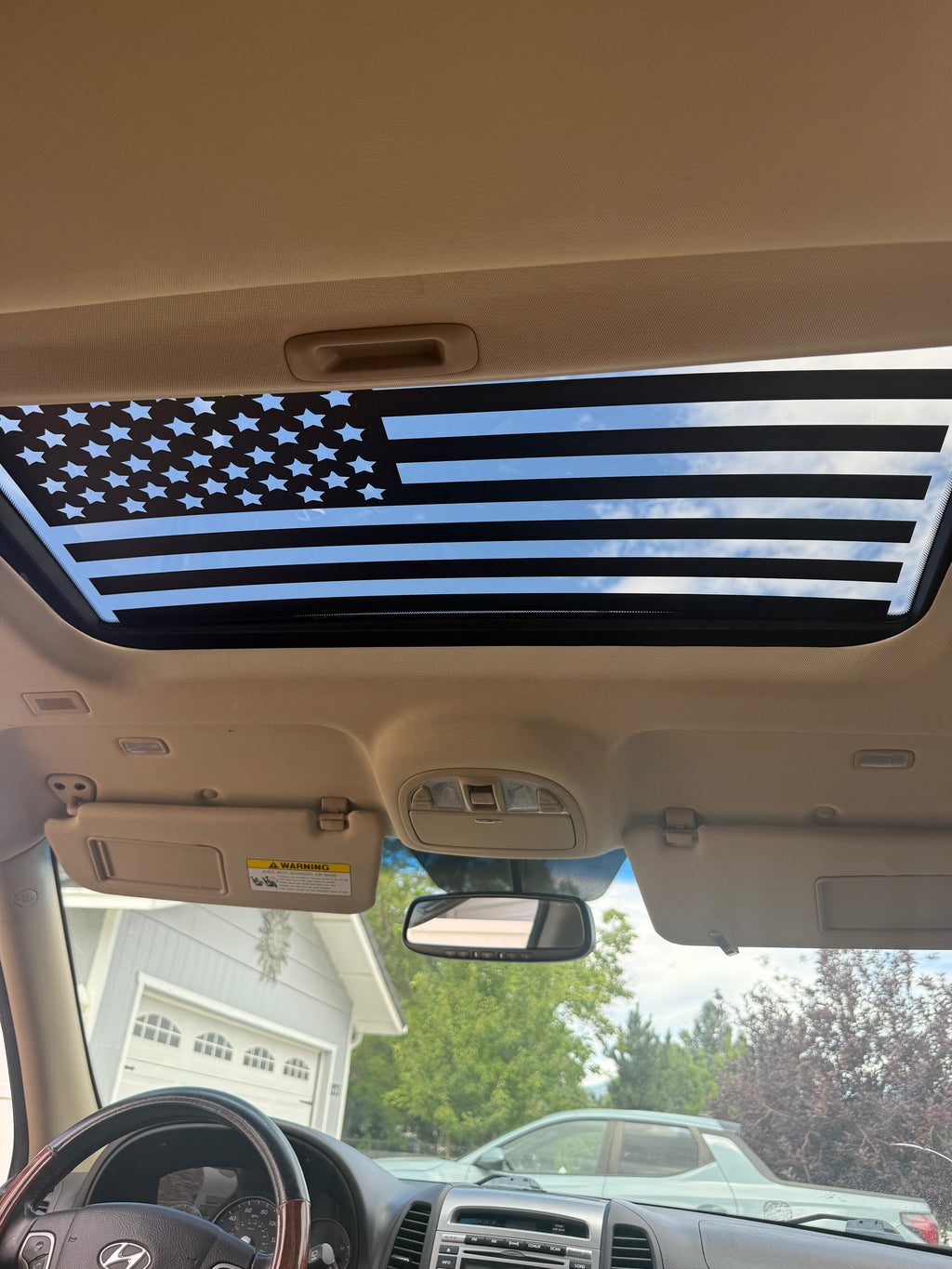 American Flag Sun Roof Car Decal