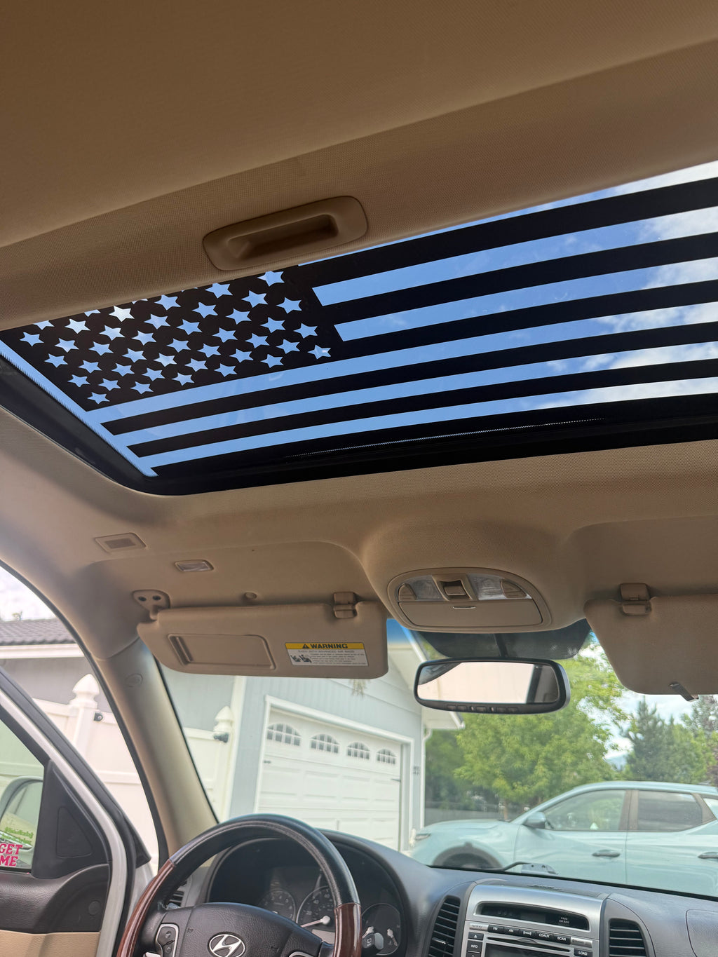 American Flag Sun Roof Car Decal