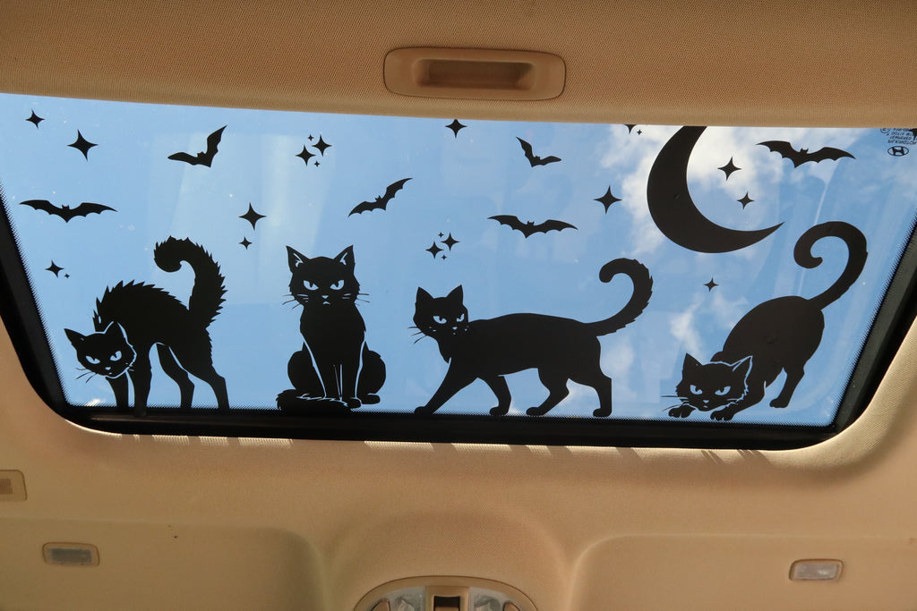 Black Cats Sun Roof Car Decal