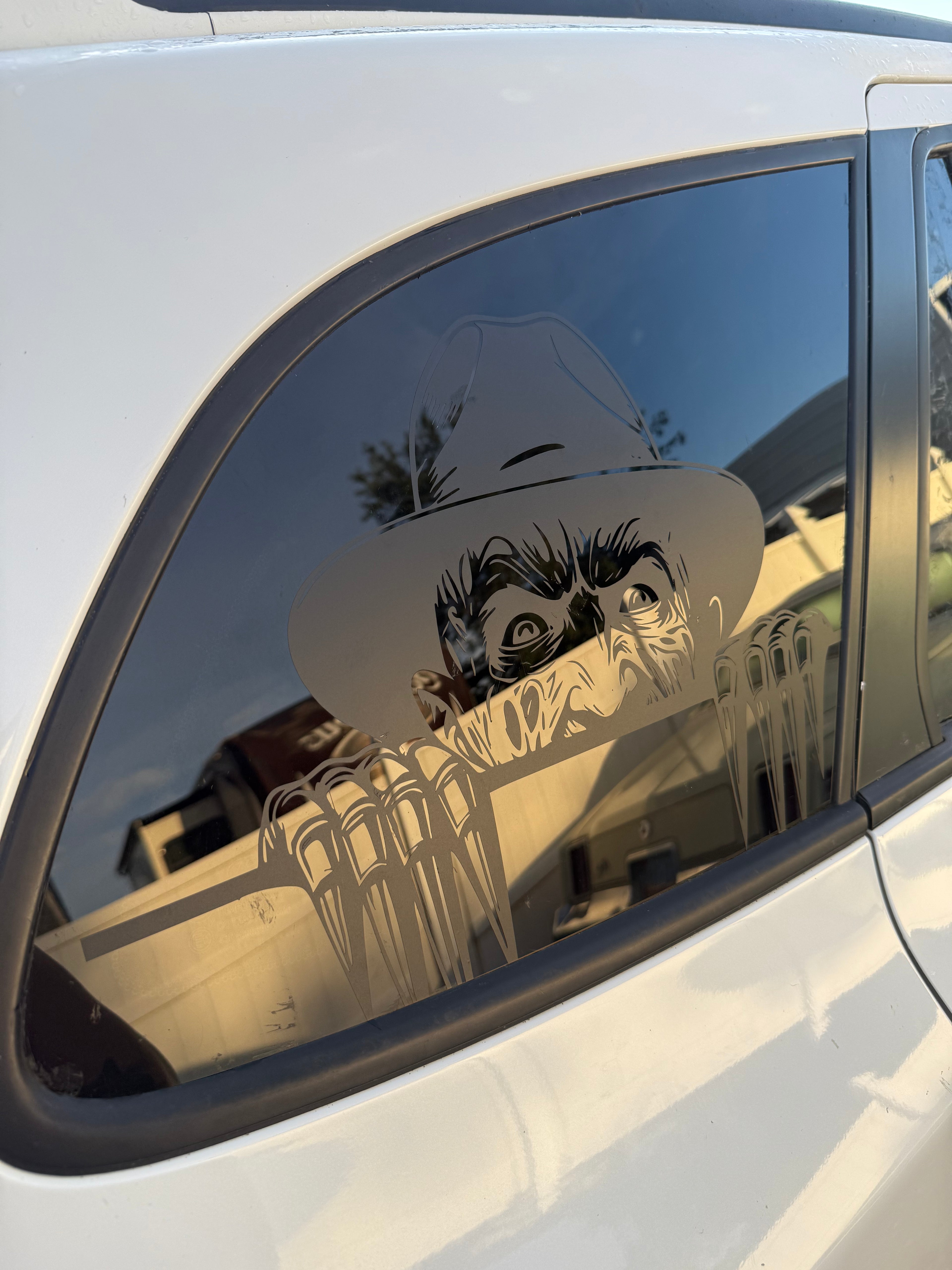 Freddy Peeking Car Window Decal