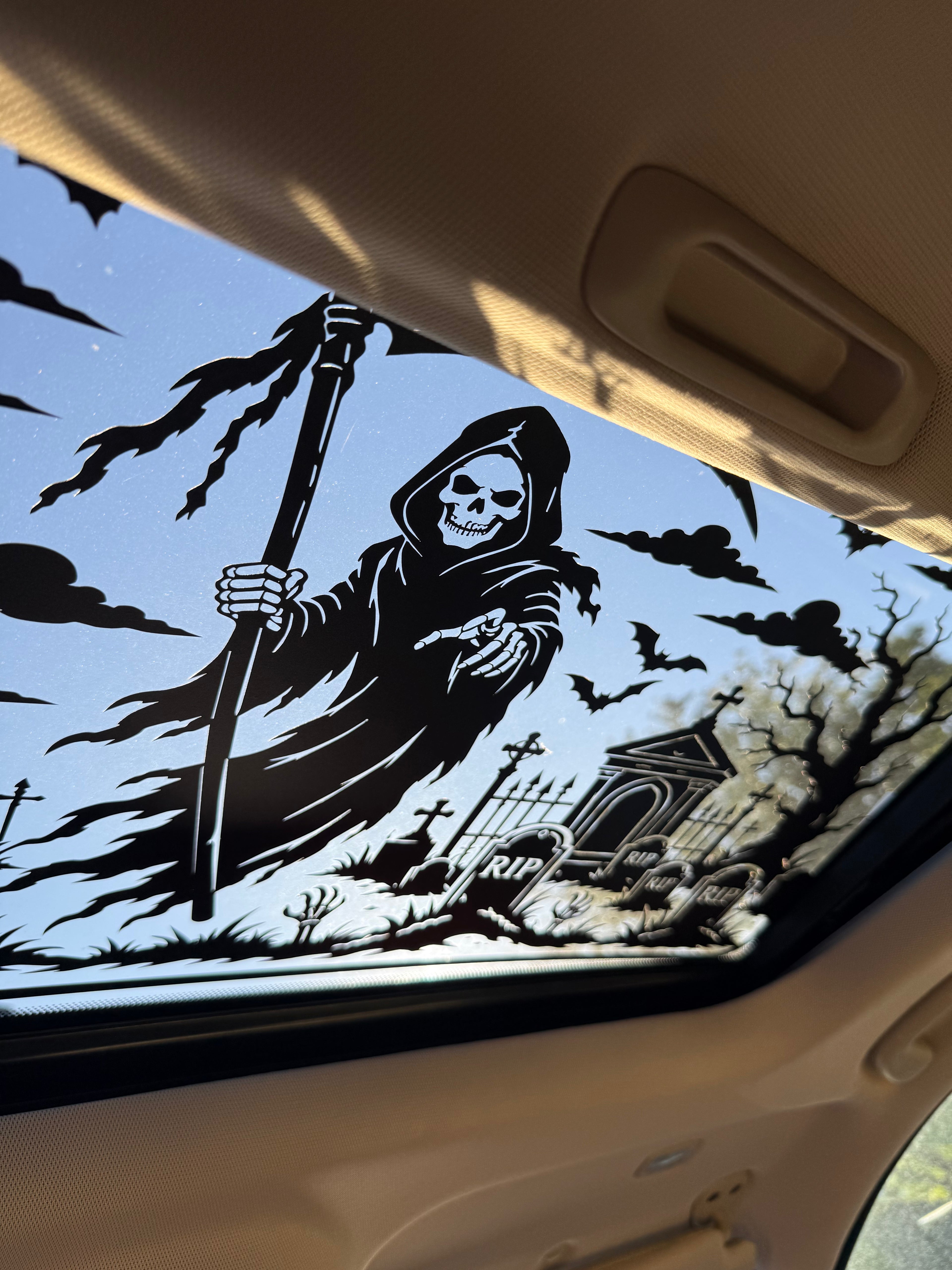 Grim Reaper Sun Roof Car Decal