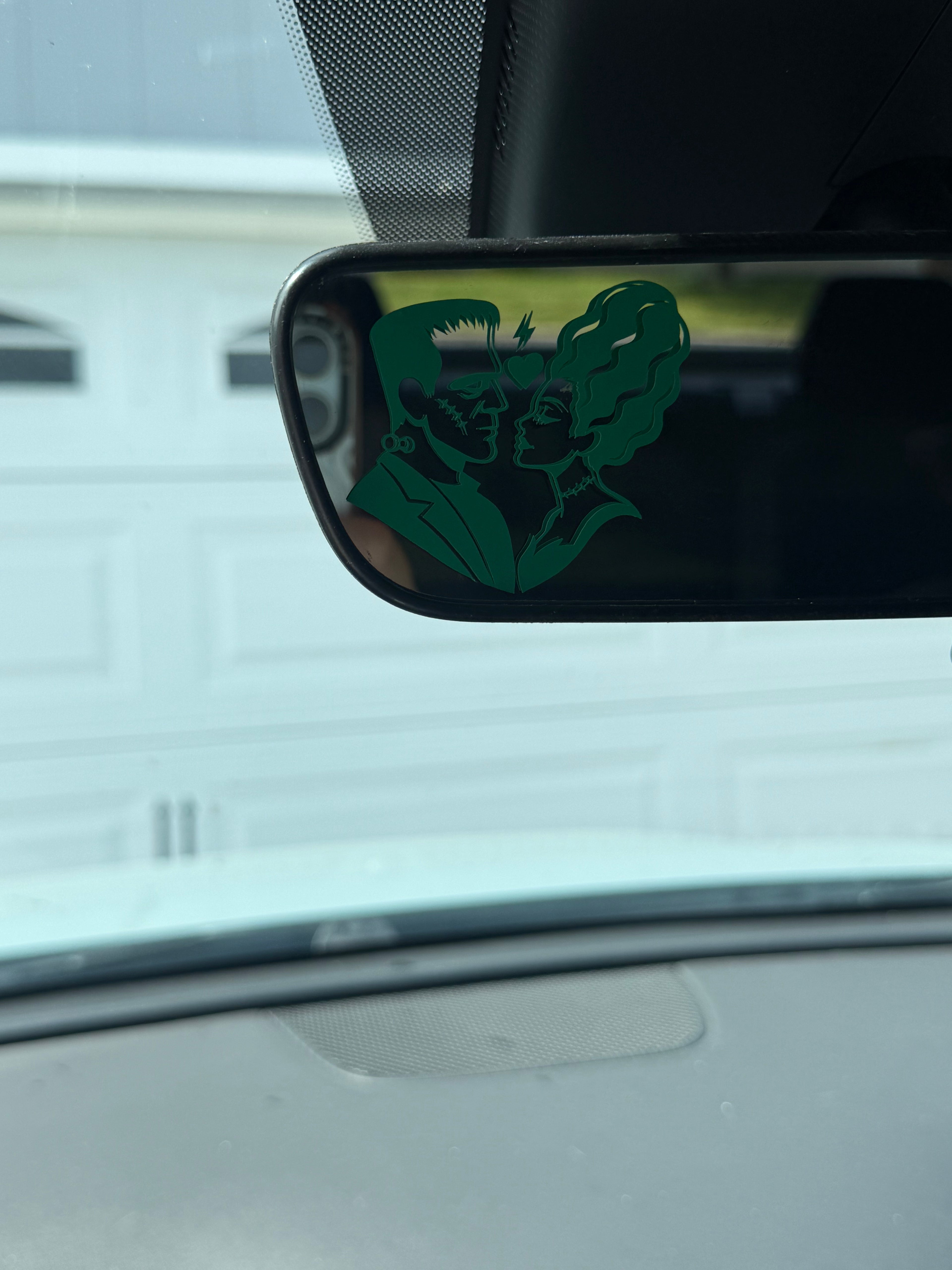 Frank and Bride Rearview Mirror Car Decal (pack of 2)