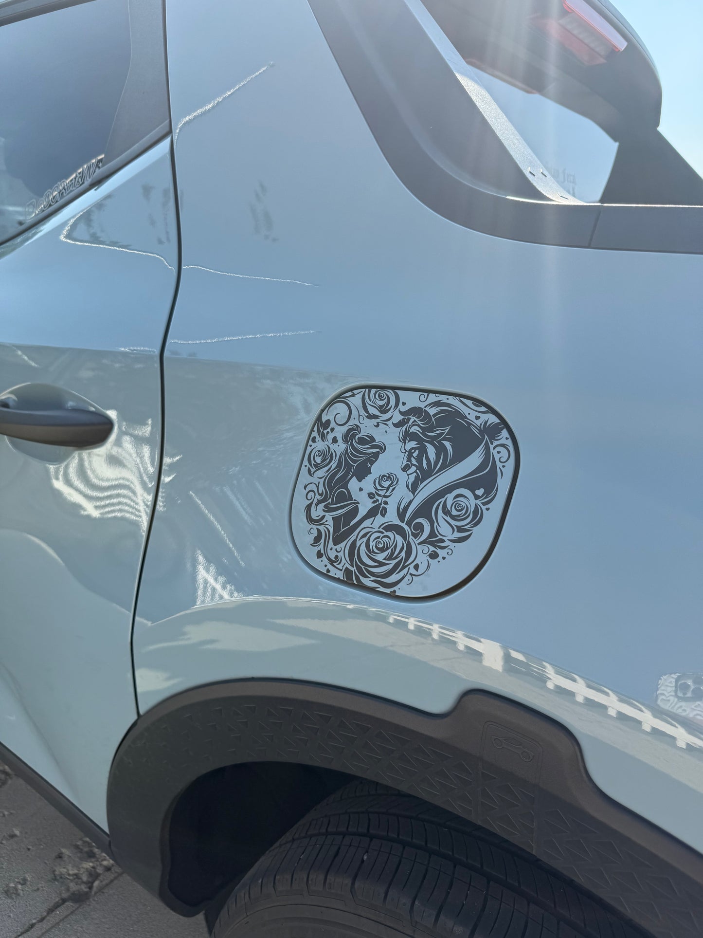 Enchanted Rose Gas Tank Door Car Decal