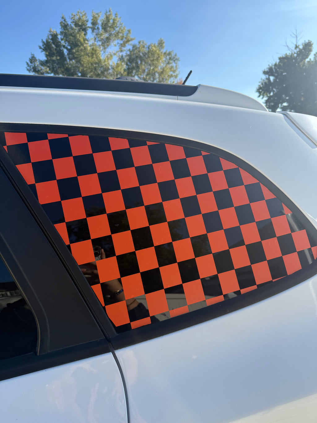 Checkered Print Full Coverage Car Window Decal