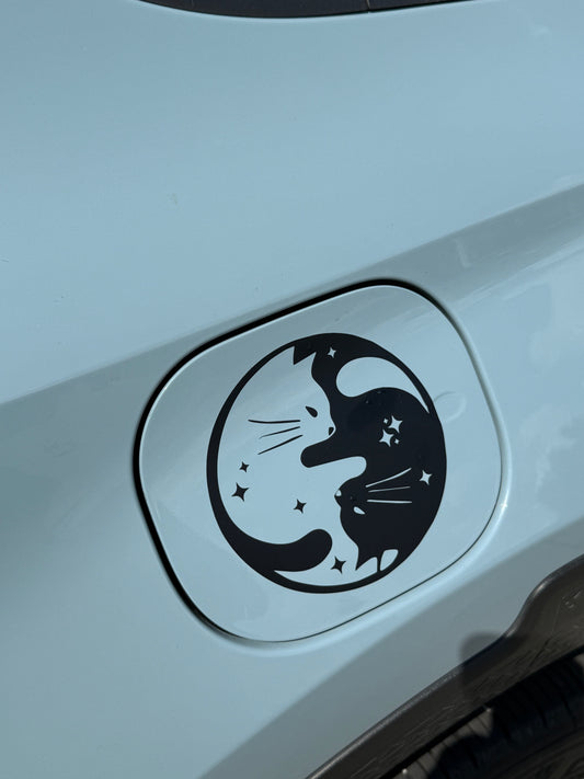 Cat Yin And Yang Car Decal