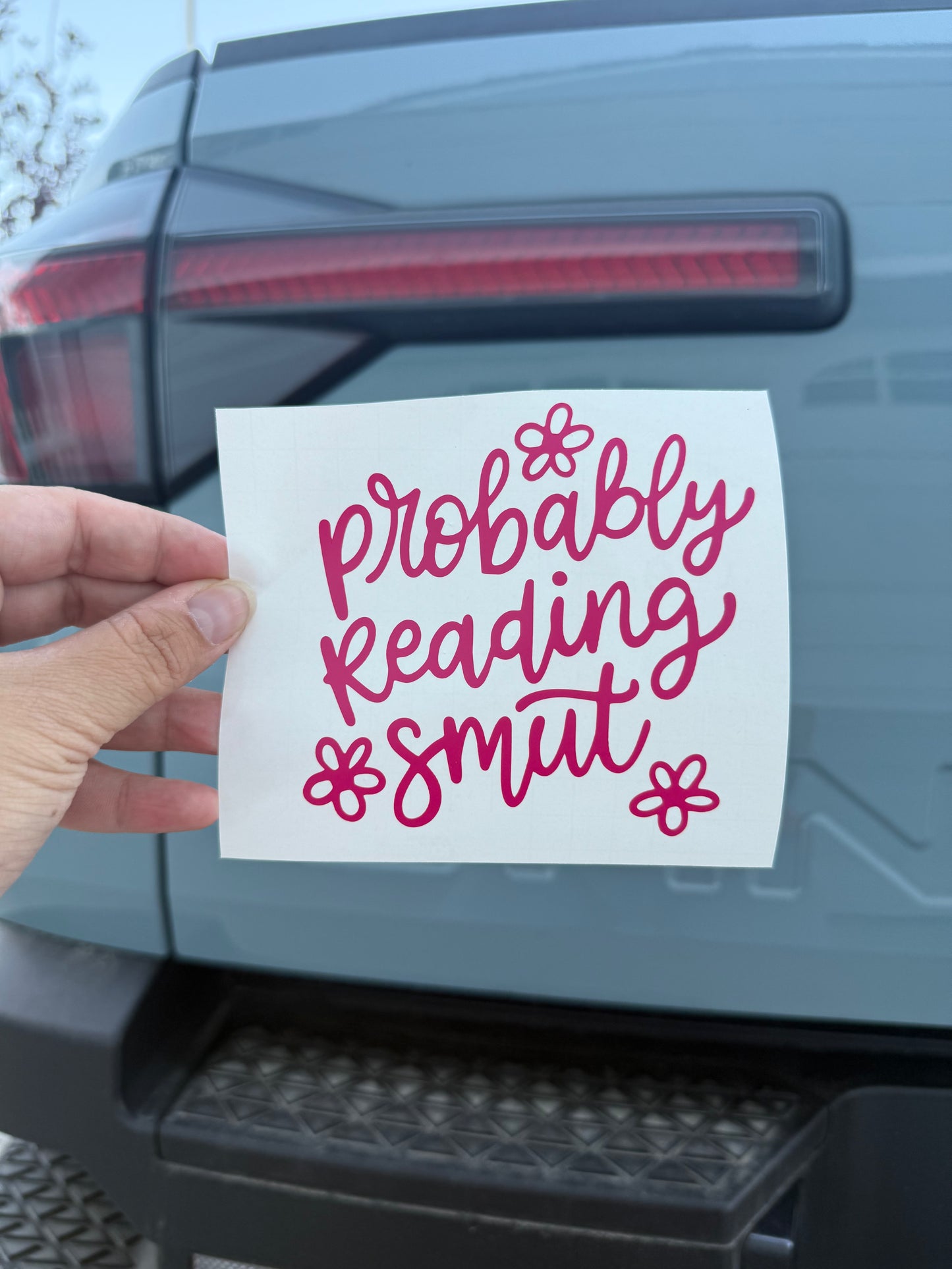 Probably Reading Smut Bookish Car Decal