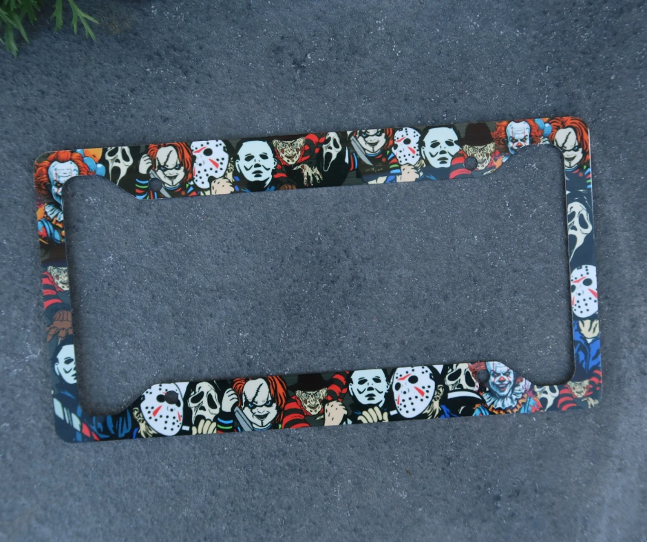 Horror character license plate frame