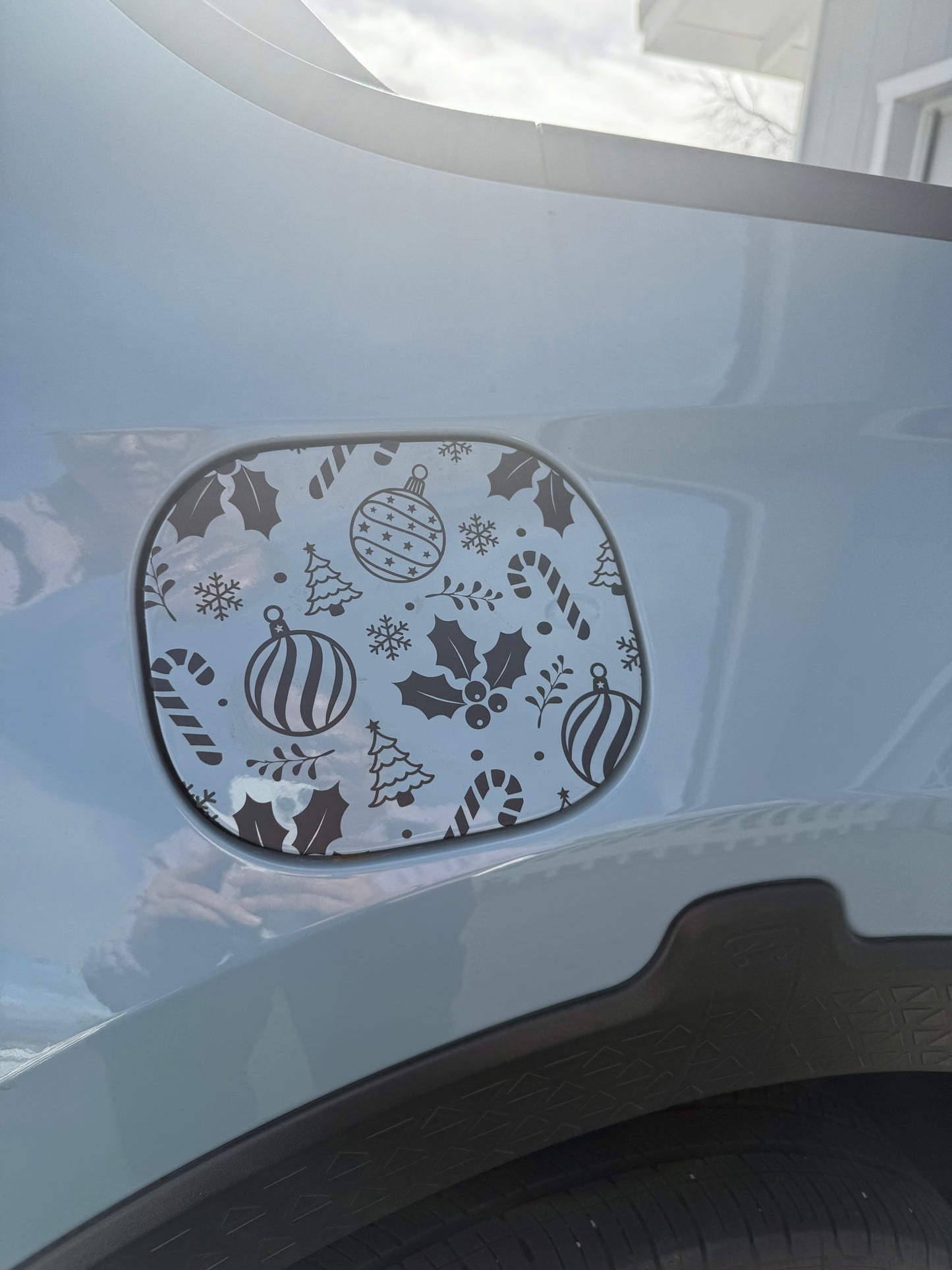 Christmas Gas Tank Door Car Decal