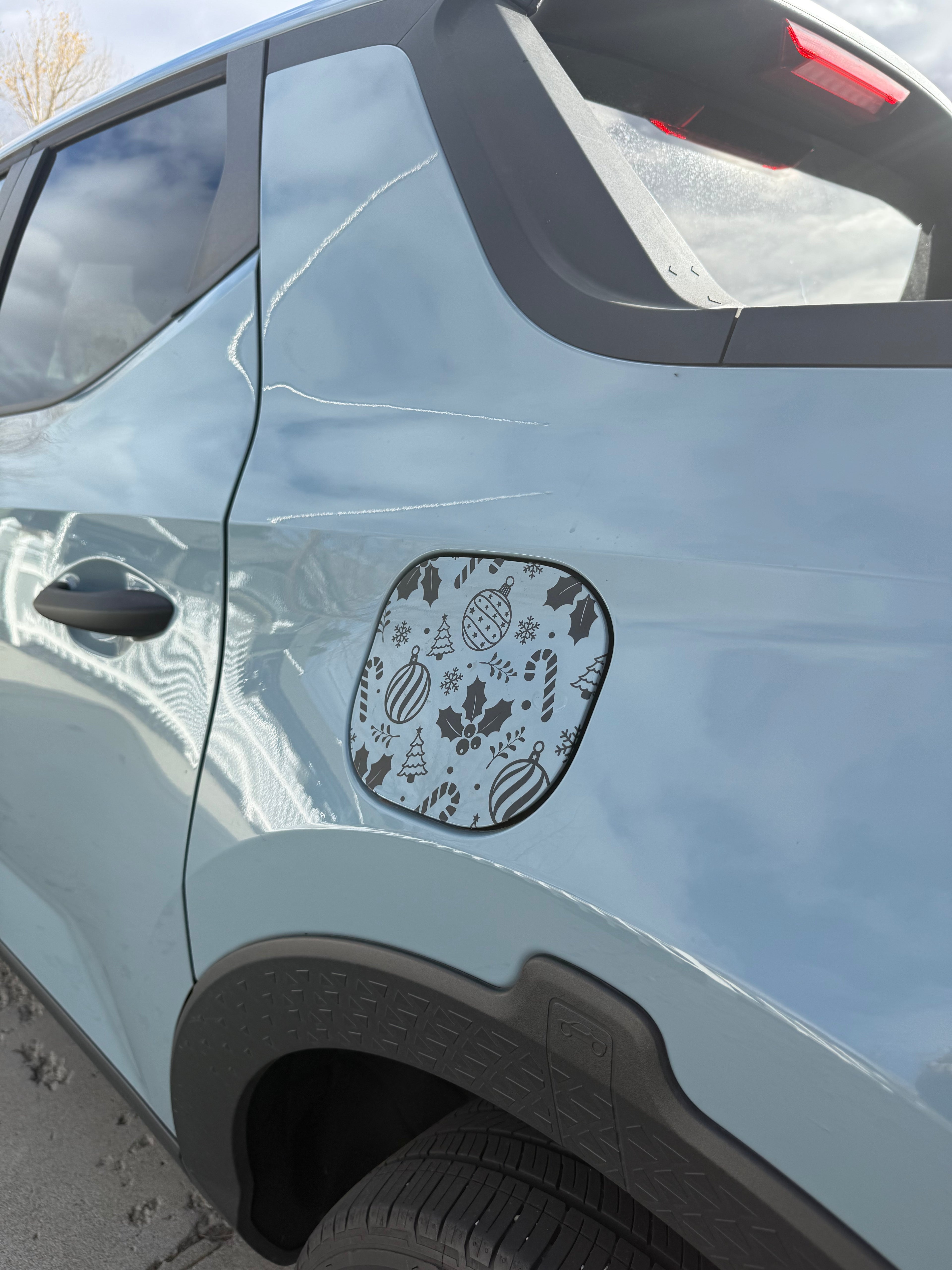 Christmas Gas Tank Door Car Decal