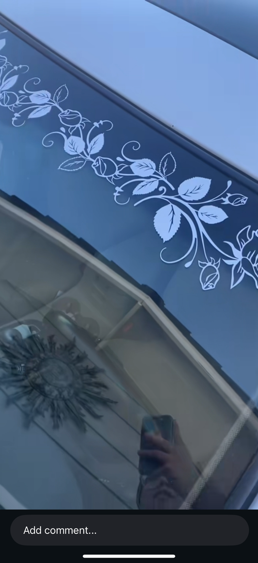 Rose Vine Windshield Banner Car Decal