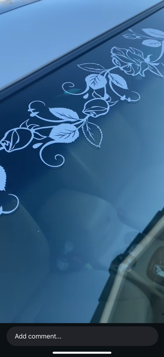 Rose Vine Windshield Banner Car Decal