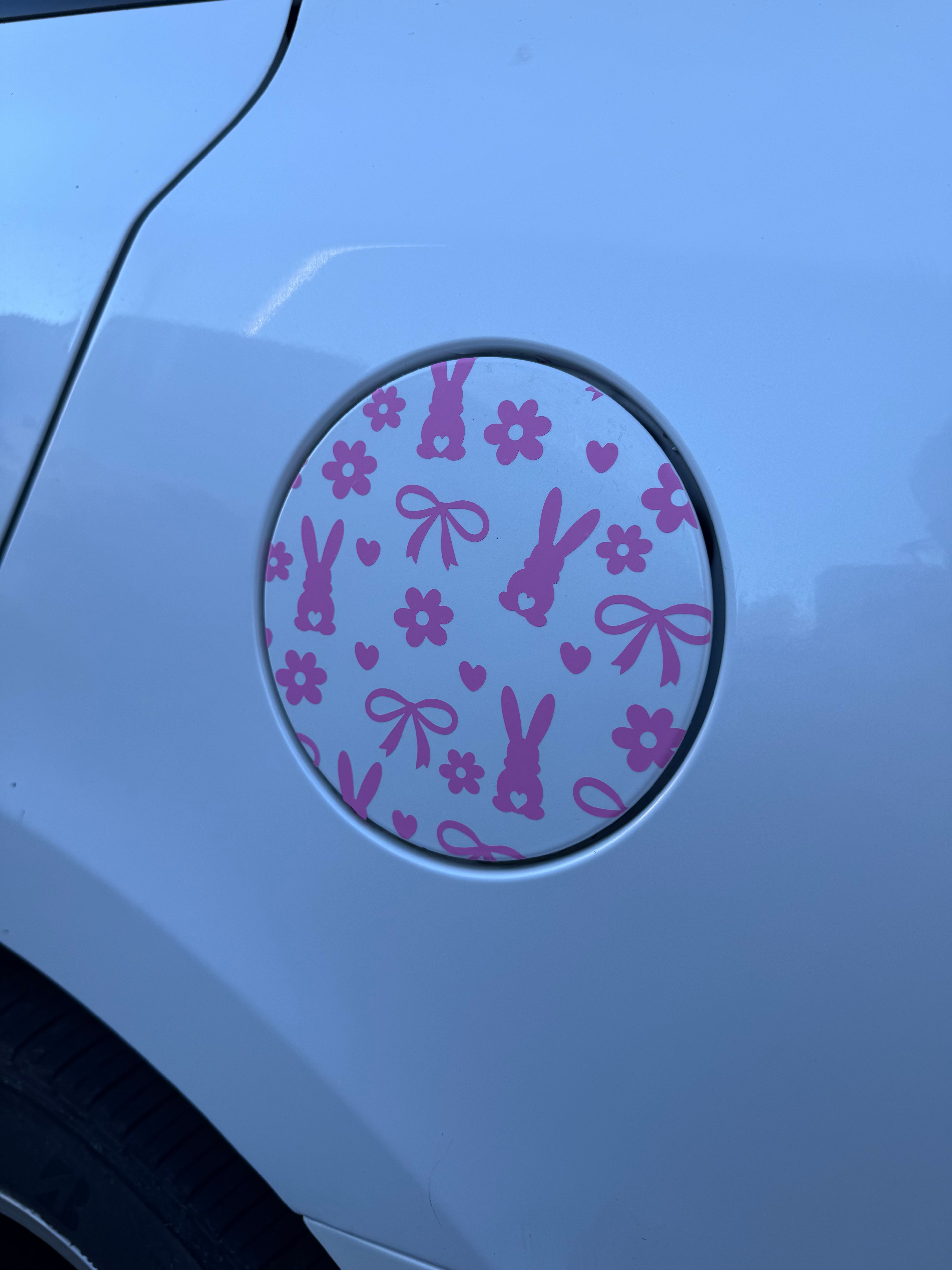 Spring Bunny Gas Tank Door Car Decal