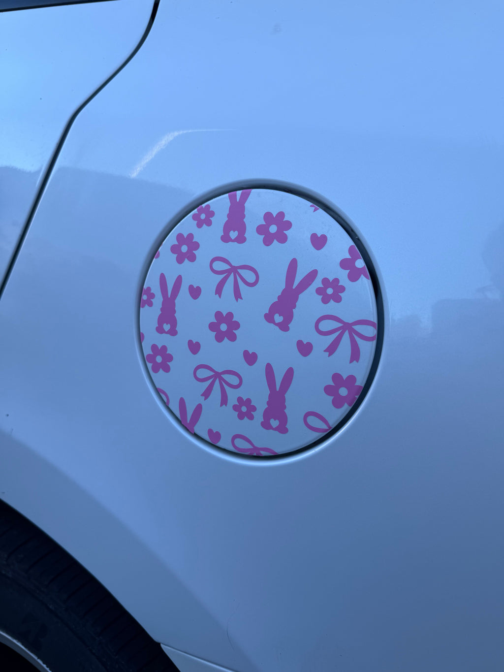 Spring Bunny Gas Tank Door Car Decal