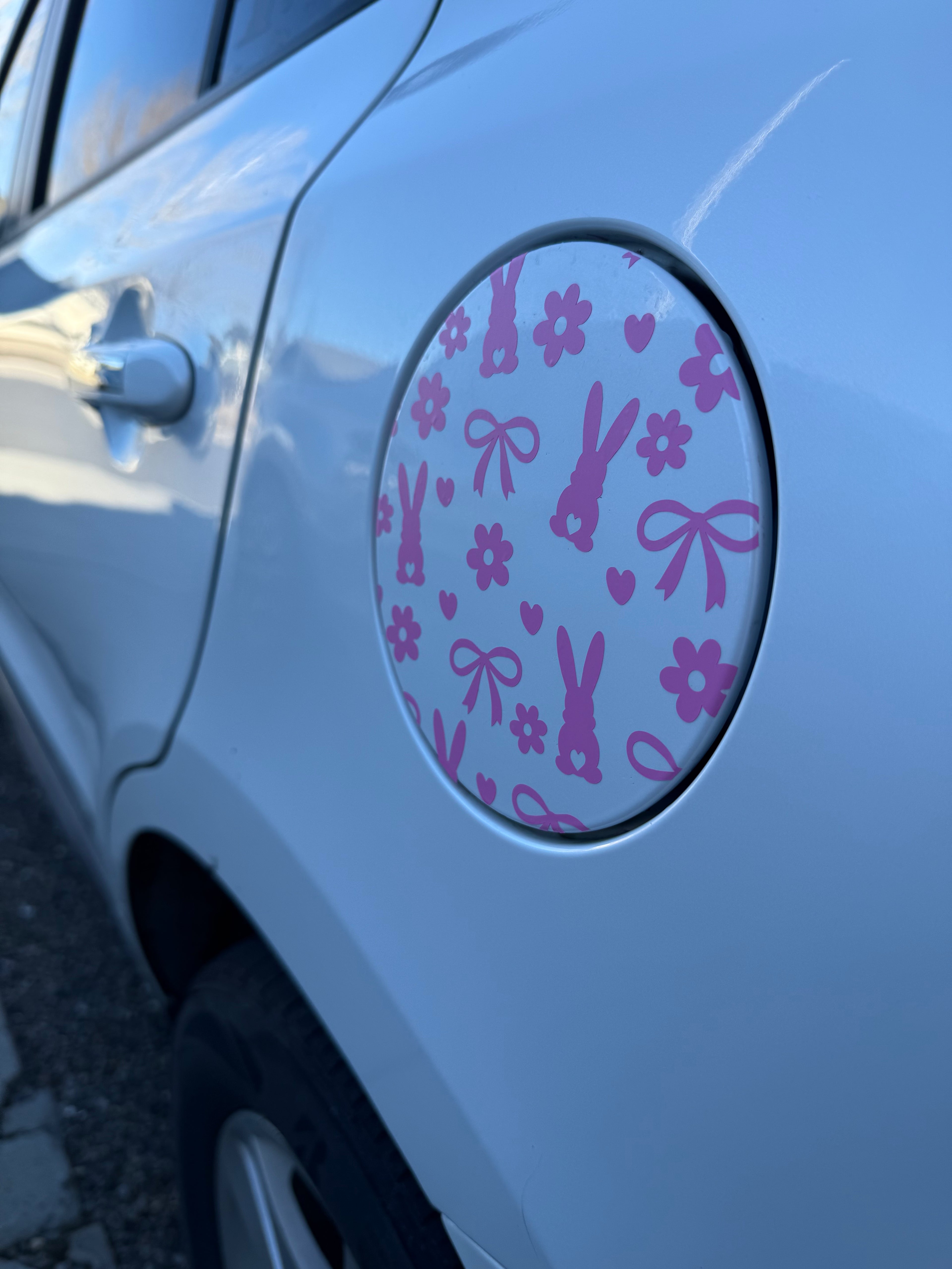 Spring Bunny Gas Tank Door Car Decal