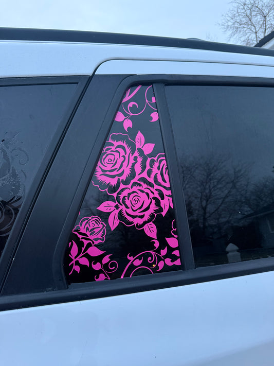 Rose Vines Full Coverage Car Window Decal