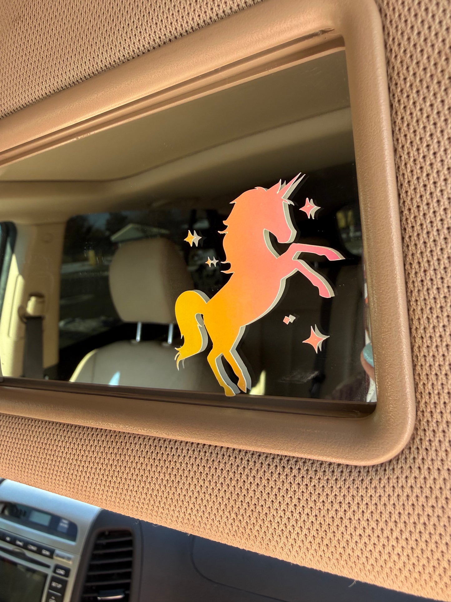 Unicorn Rearview Mirror Car Decal