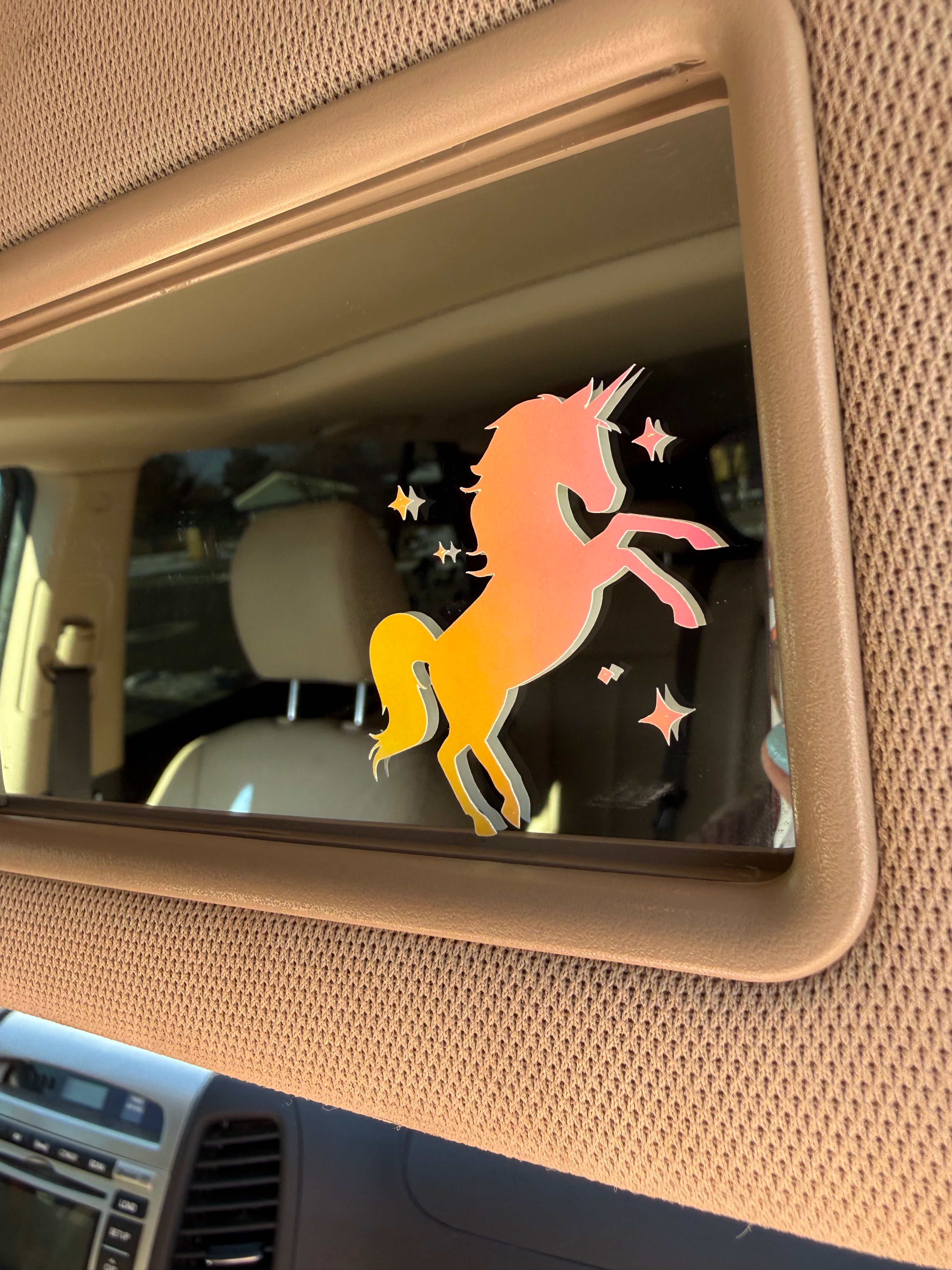 Unicorn Rearview Mirror Car Decal
