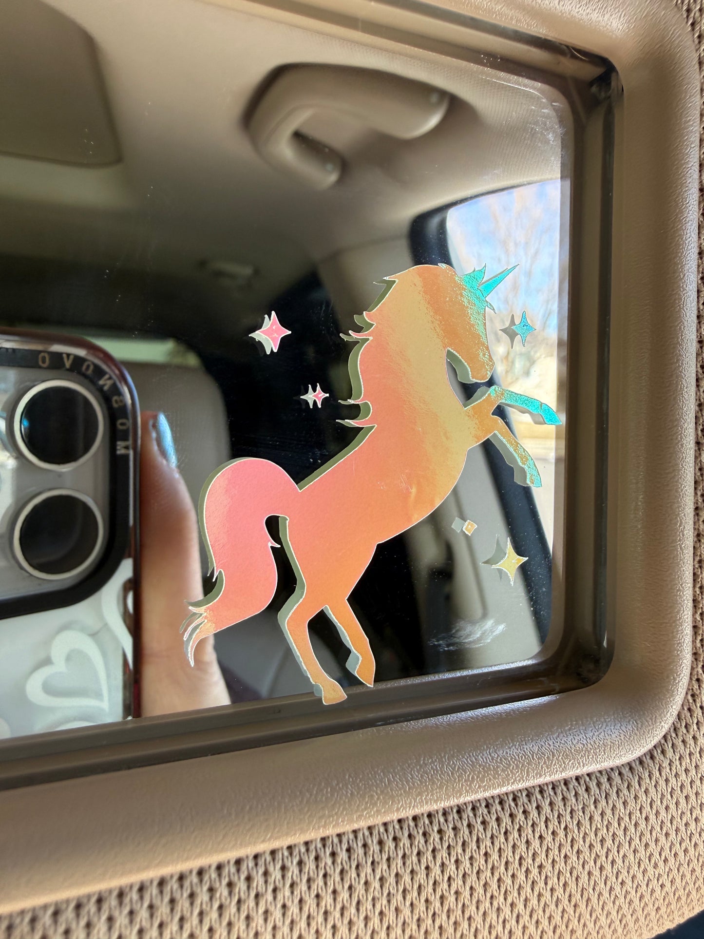 Unicorn Rearview Mirror Car Decal