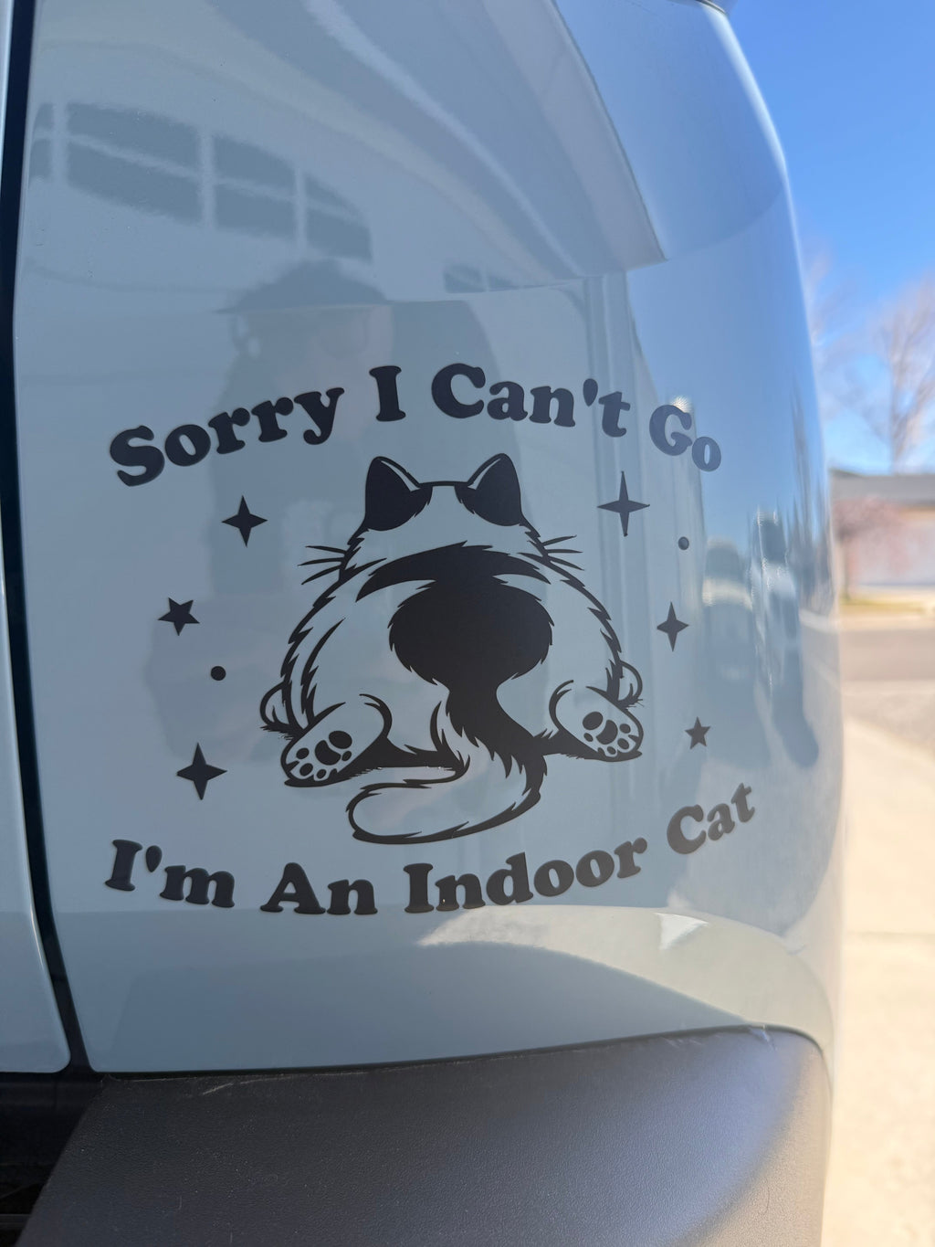Sorry I can’t I’m an indoor cat Car Decal