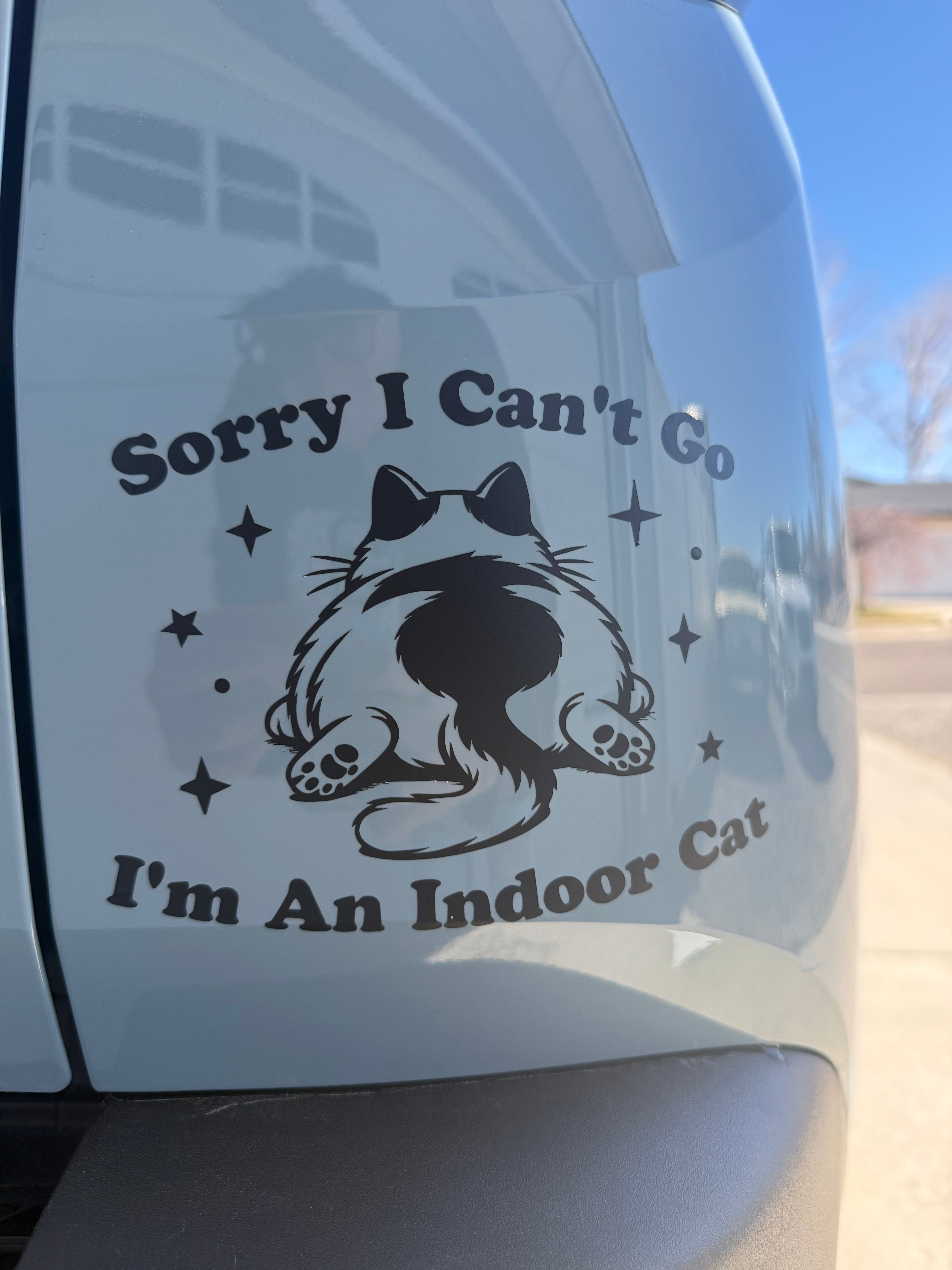 Sorry I can’t I’m an indoor cat Car Decal