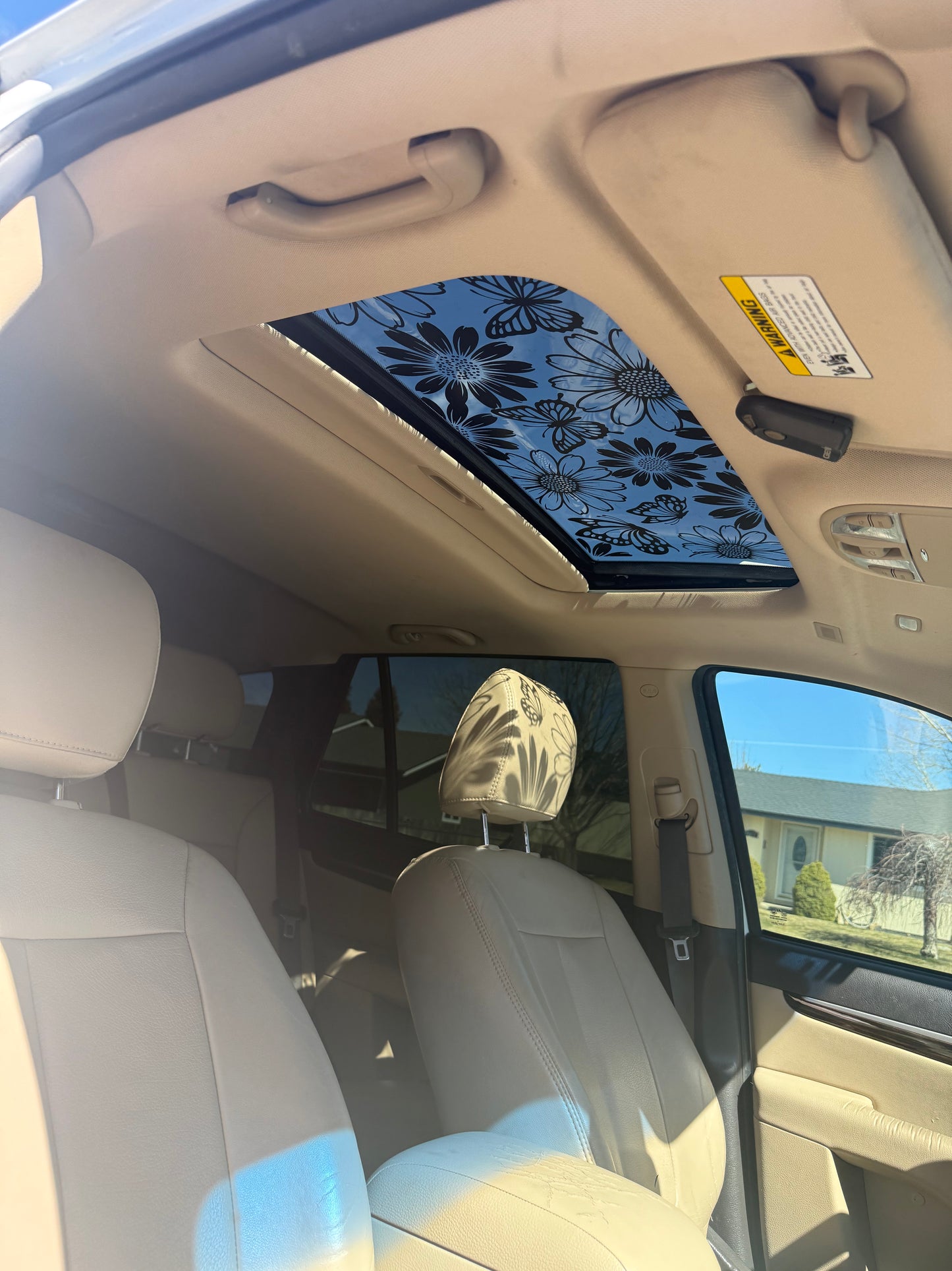 Butterfly and Daisy Sun Roof Car Decal