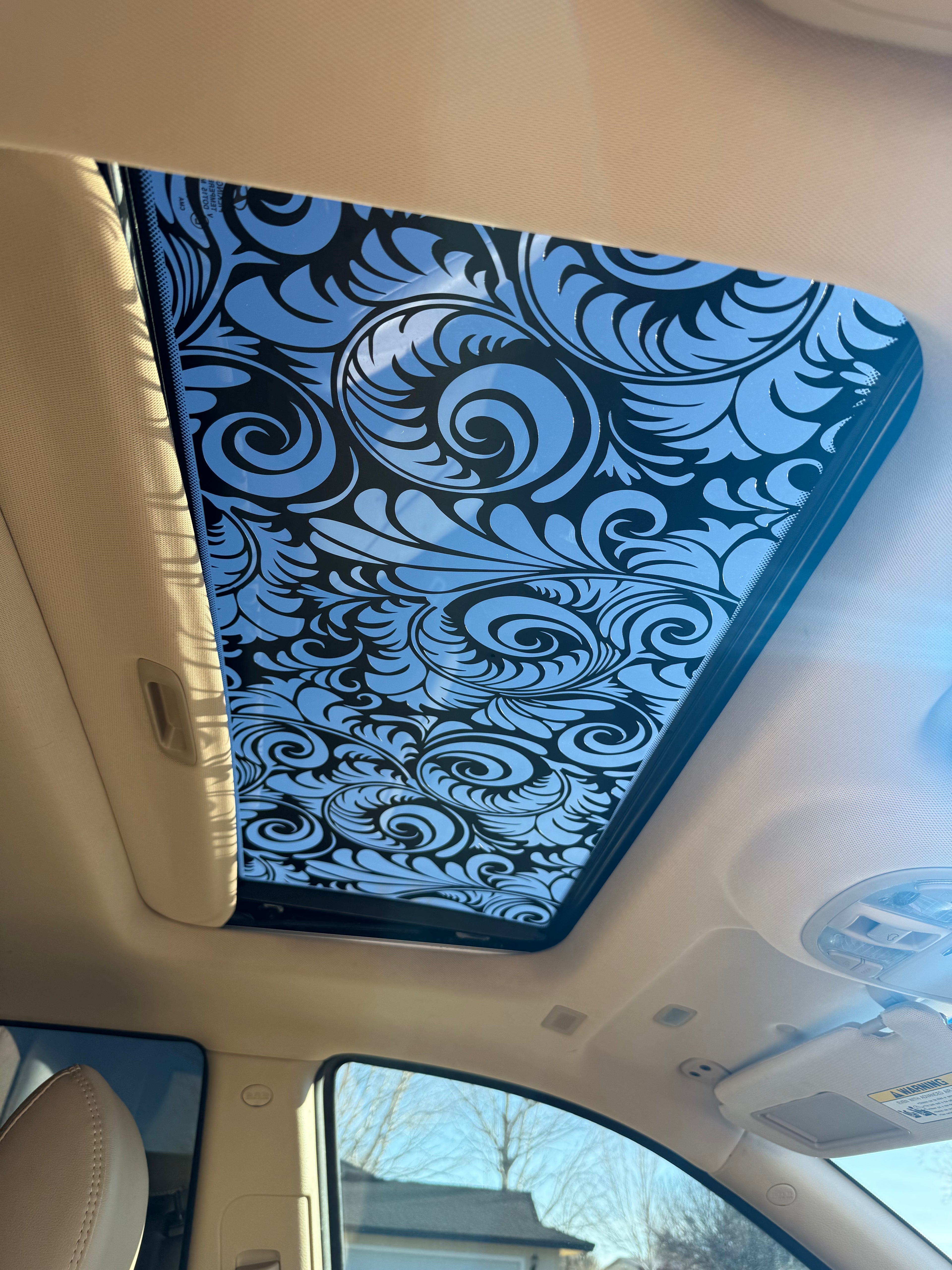 Damask Sun Roof Car Decal
