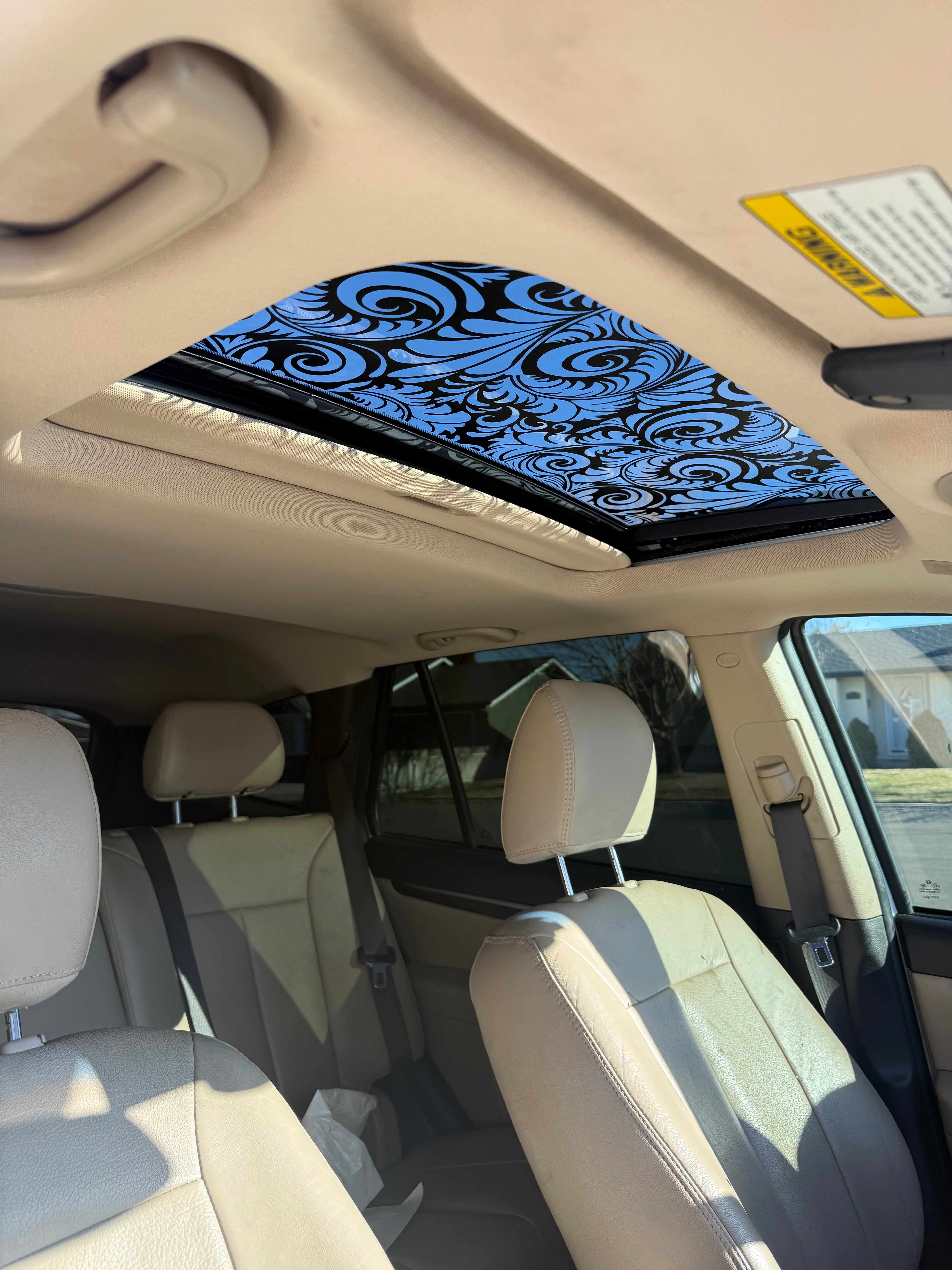 Damask Sun Roof Car Decal