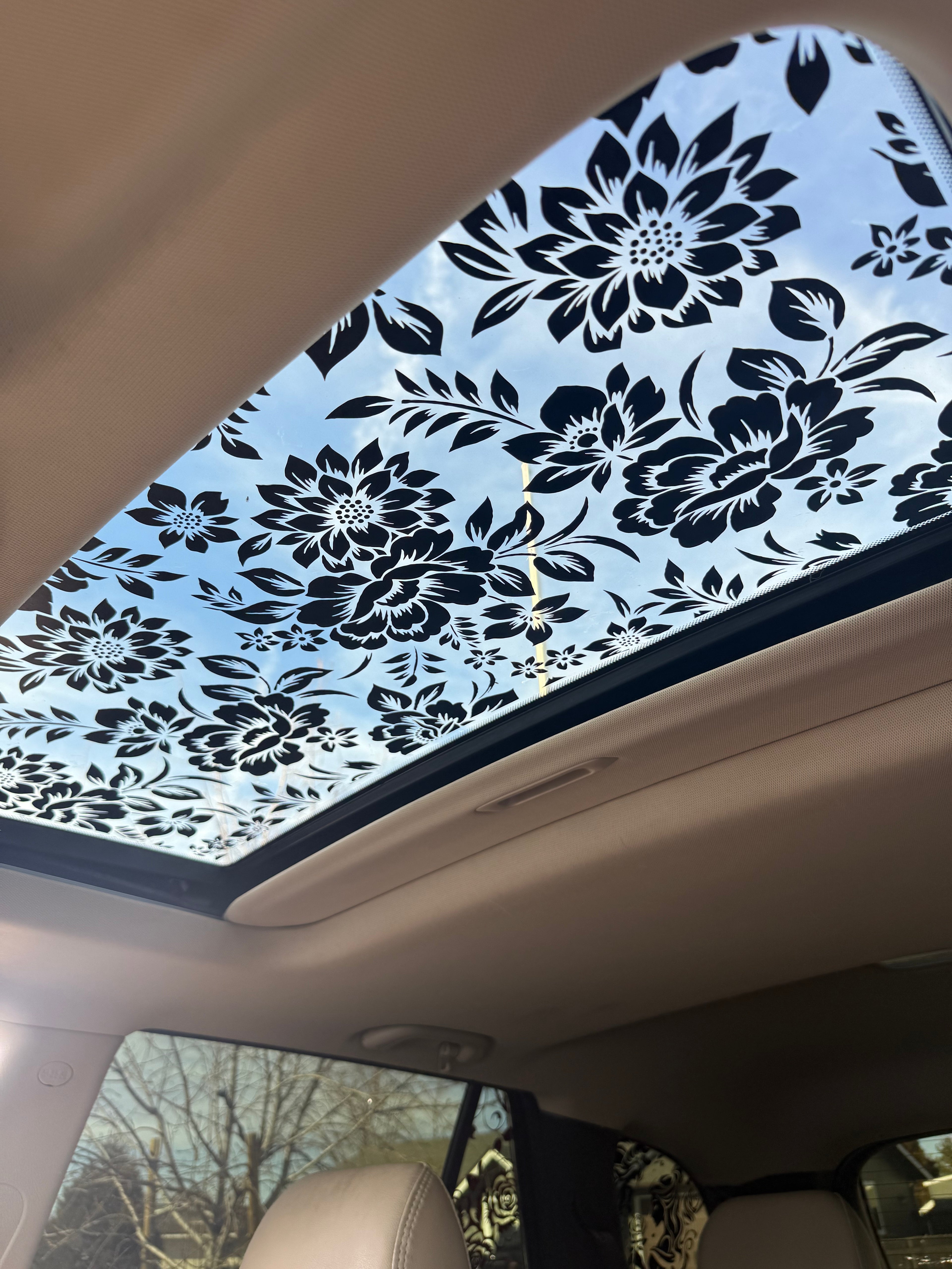 Floral Sun Roof Car Decal