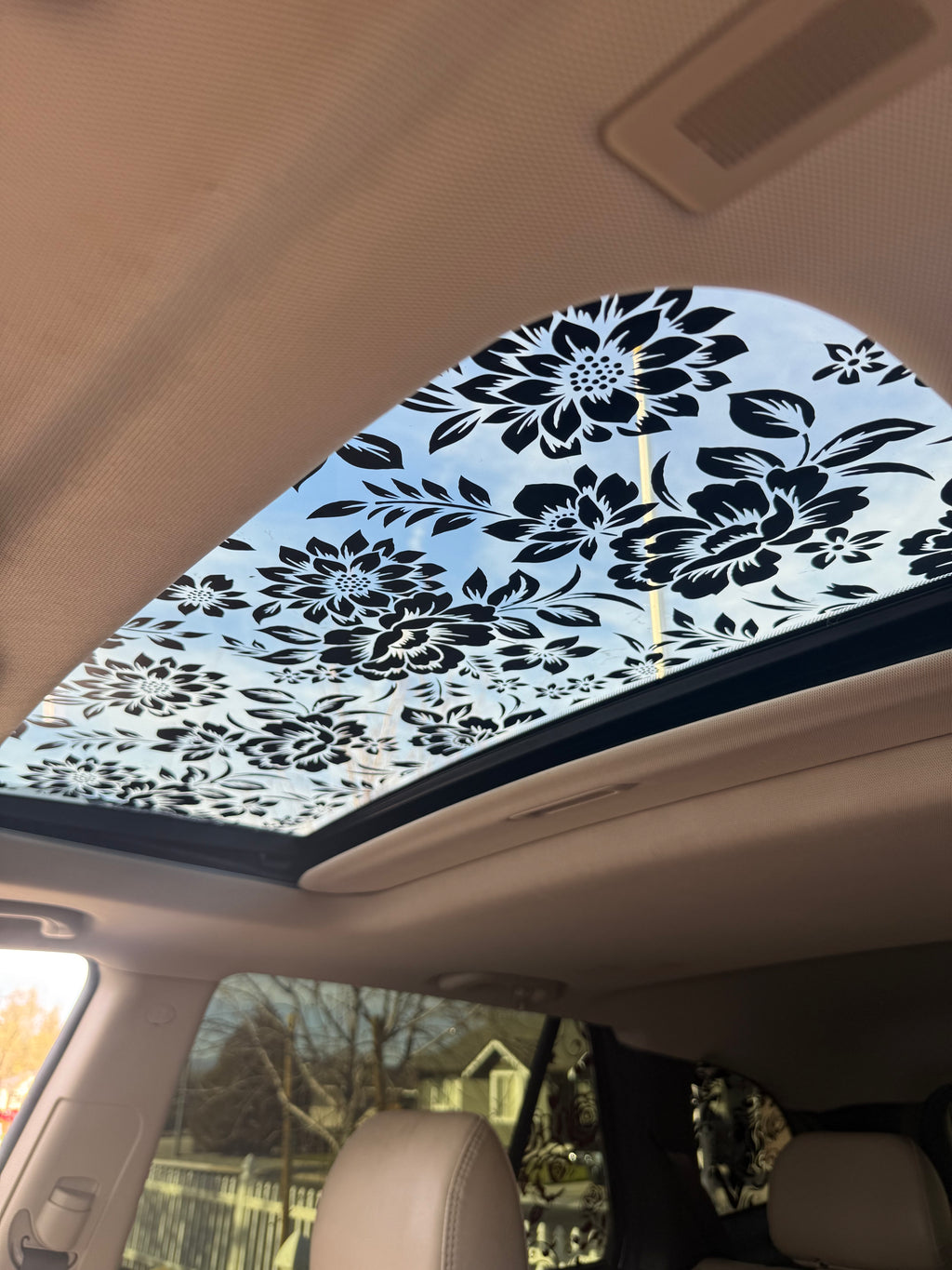 Floral Sun Roof Car Decal