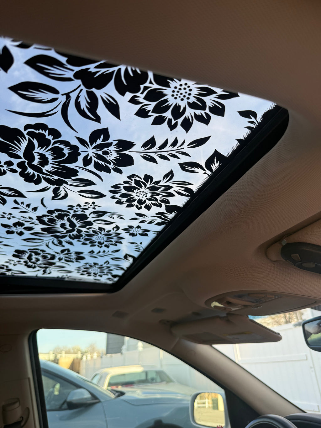 Floral Sun Roof Car Decal