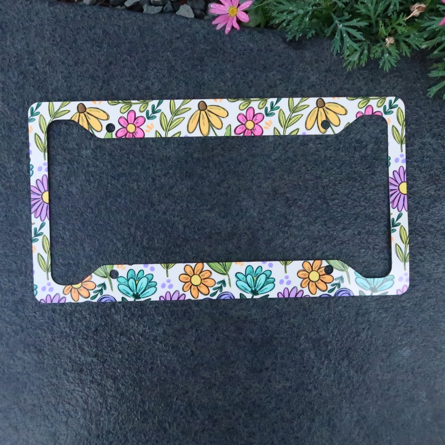 Floral Spring license plate frame