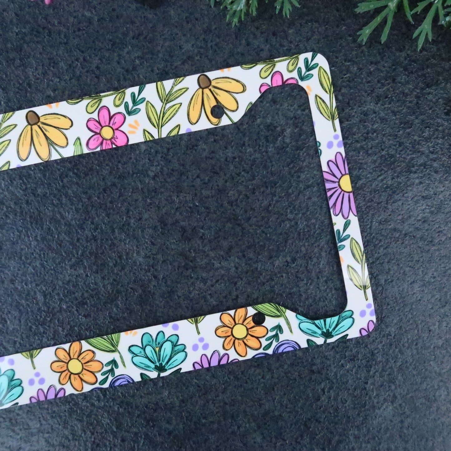 Floral Spring license plate frame
