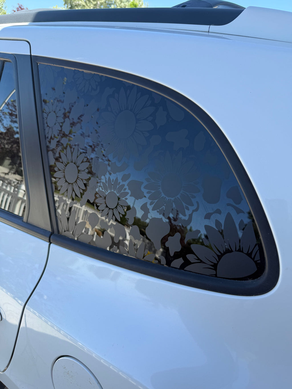 Sunflower Cow Print Full Coverage Car Window Decal