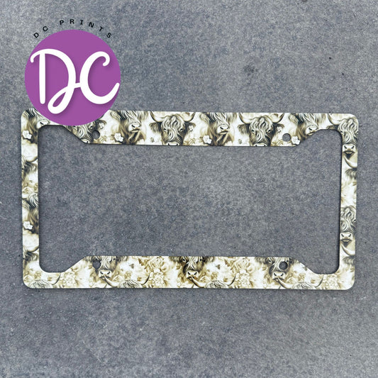 Highland Cows license plate frame
