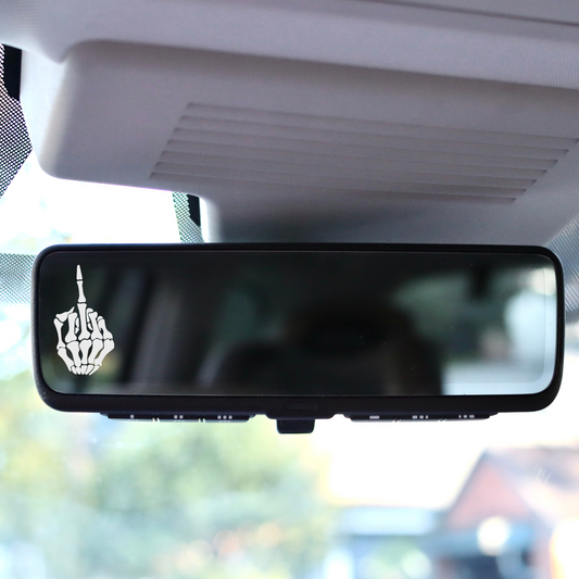 Skeleton Middle Finger Rearview Mirror Car Decal