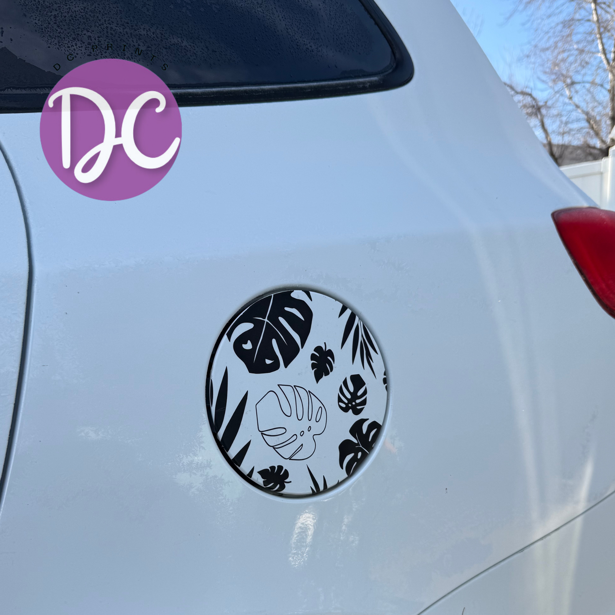 Monstera Gas Tank Door Car Decal