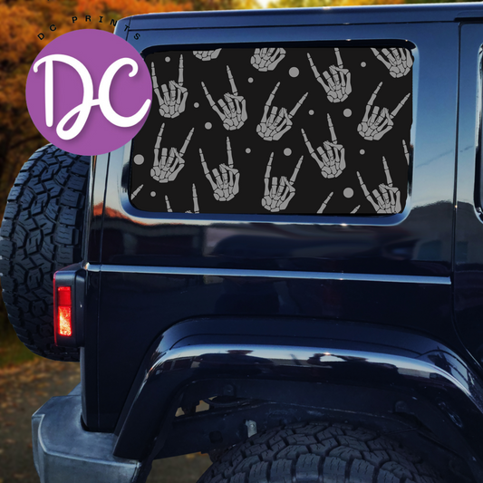 Skelly Rock Hands Full Coverage Car Decal