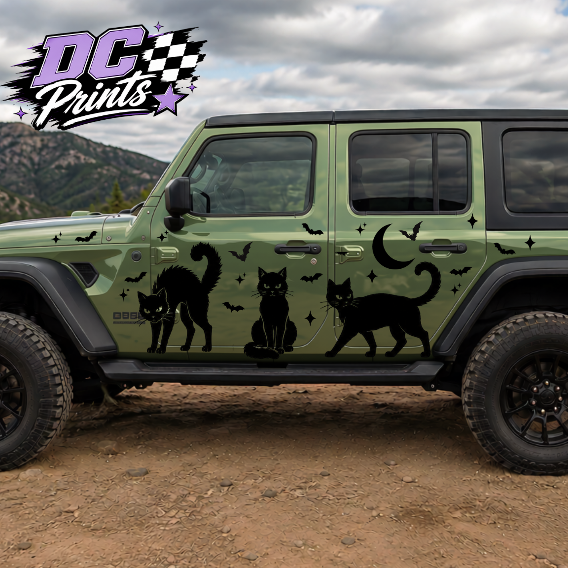 Black Cats Car Decal Kit