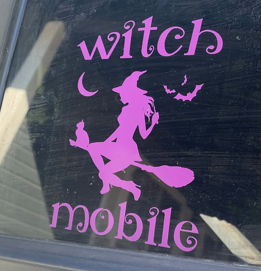Witch Mobile Car Decal